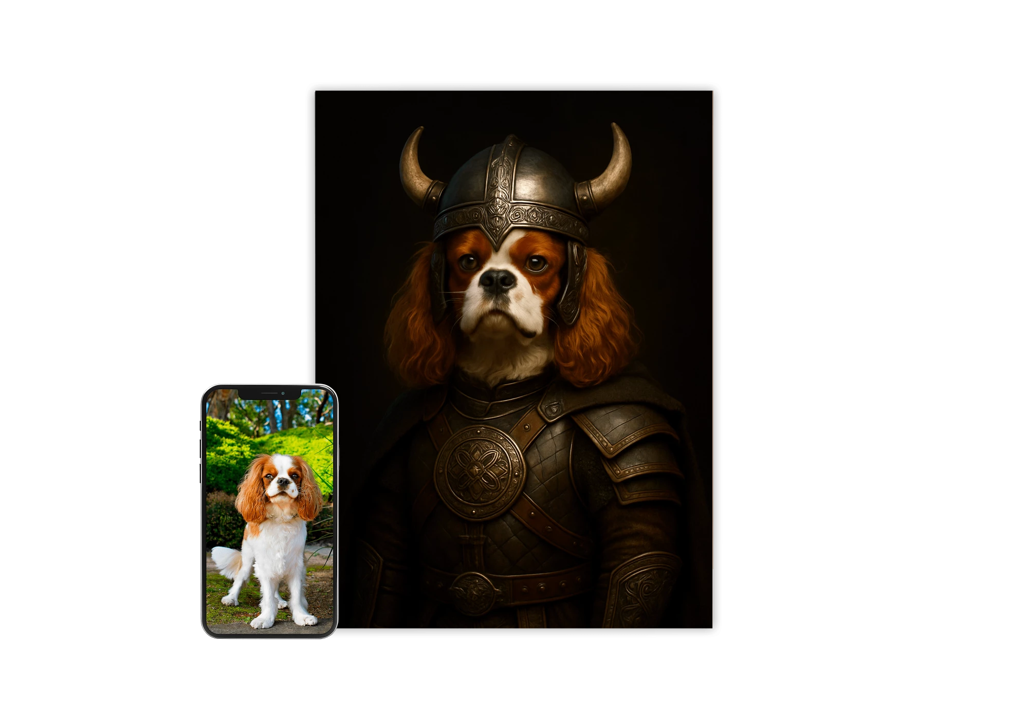 Découvrez cette affiche unique d'un chien en costume de Viking, parfaite pour la décoration murale. Ce poster captivant combine l'amour des animaux et le style nordique, ajoutant une touche originale et audacieuse à tout intérieur. Idéal pour les amateurs d'art animalier.