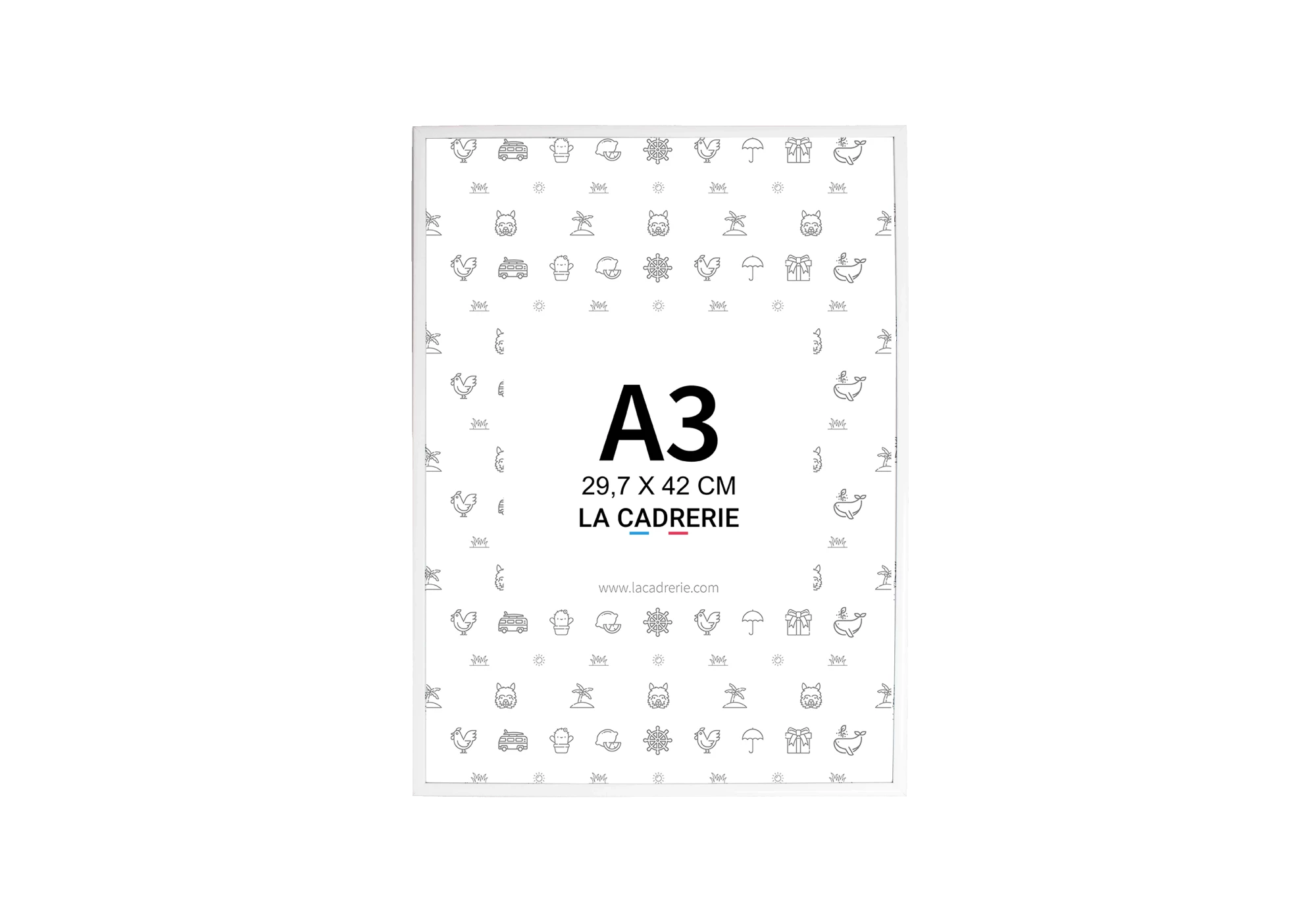 Cadre en aluminium blanc idéal pour encadrer vos photos et posters de dimensions 29,7x42 cm.