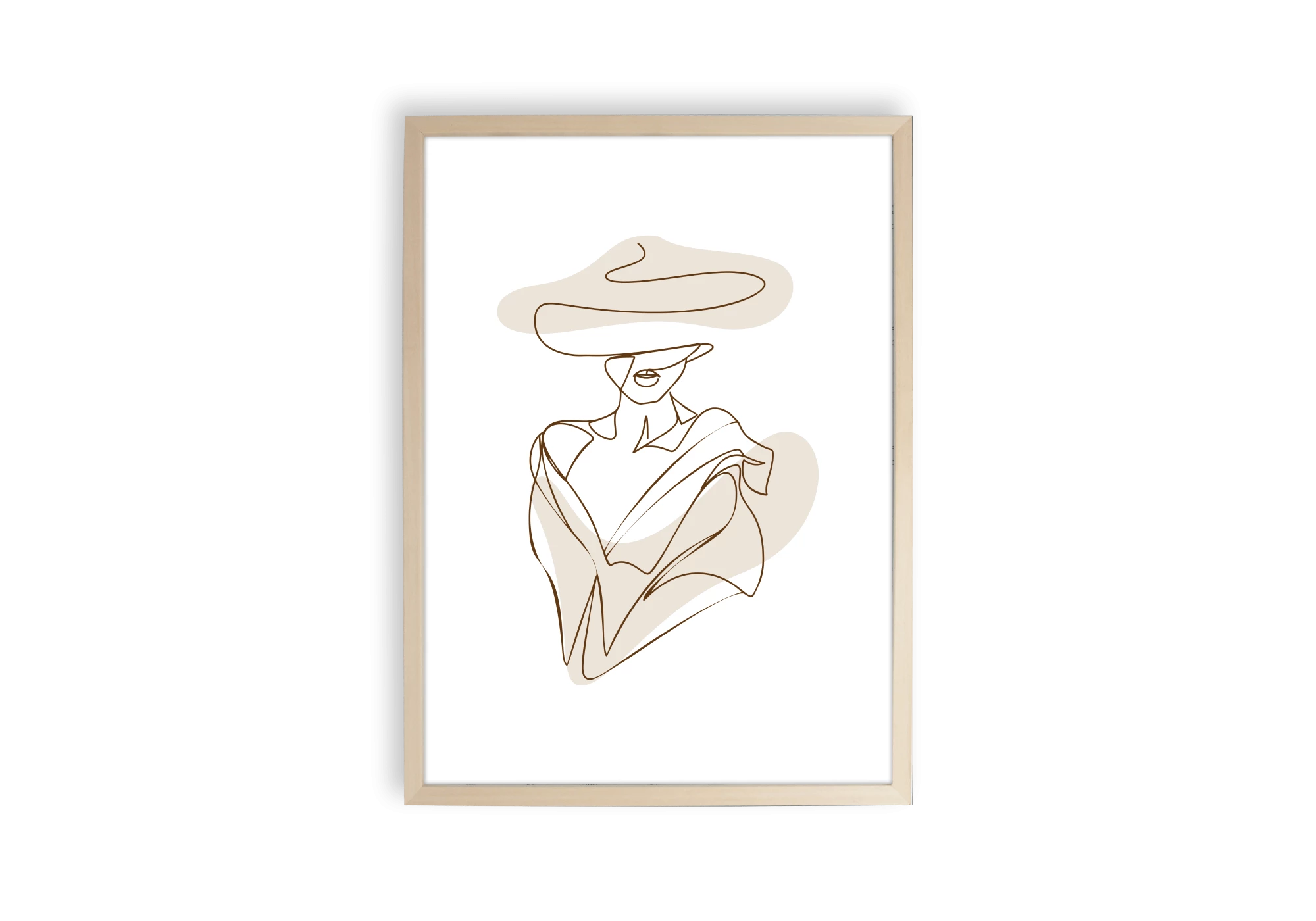 Affiche femme au chapeau a larges bords et decollete plongeant