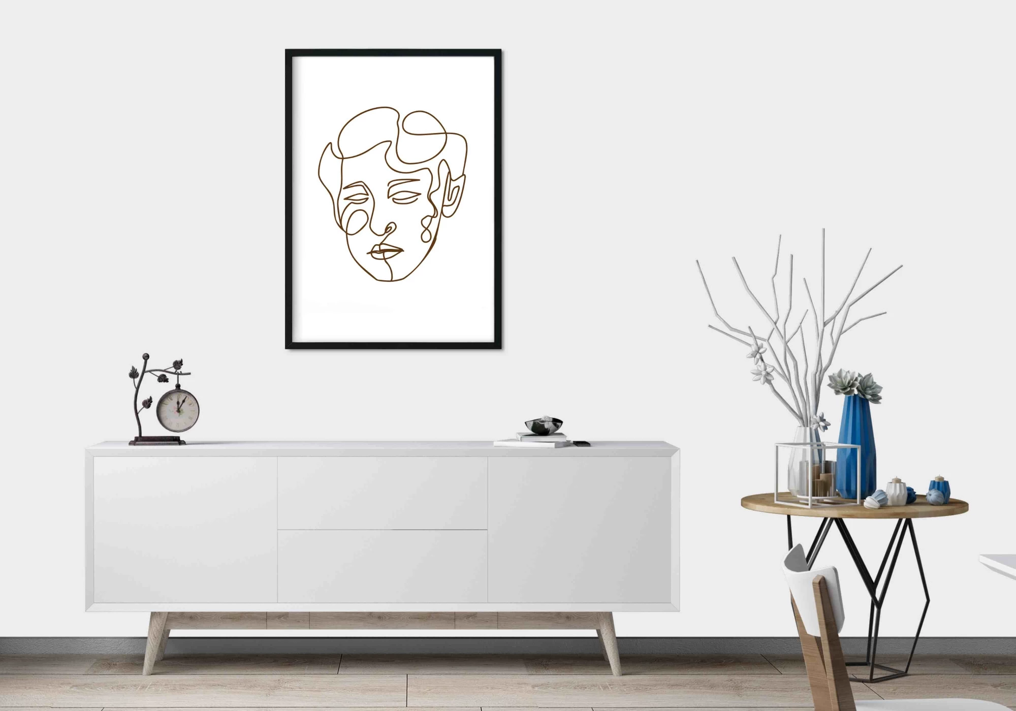 Poster line art tete