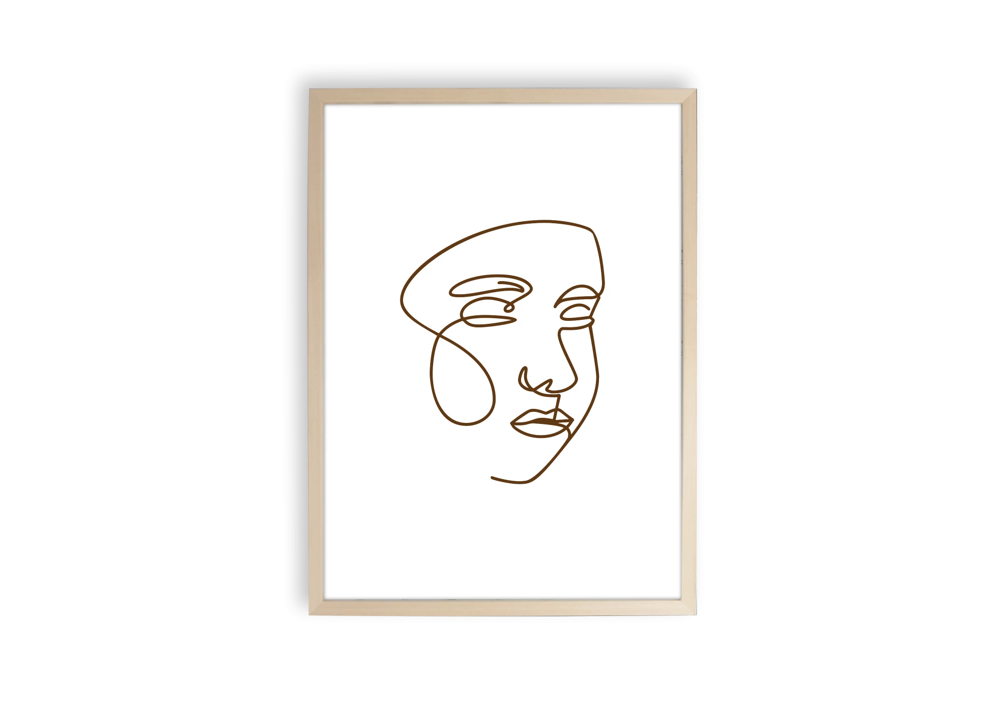 Affiche line art visage de femme aux traits fins