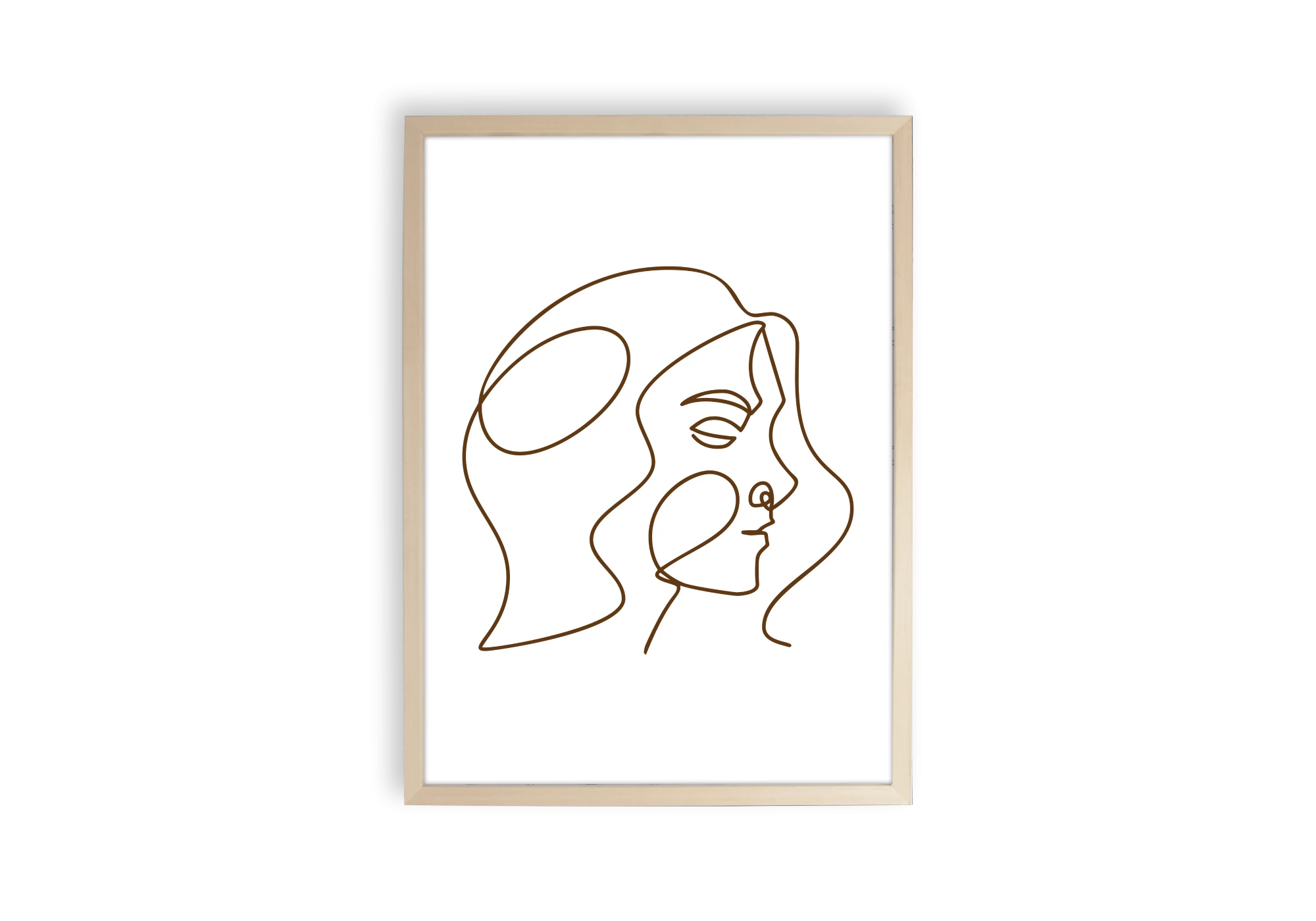 Affiche line art avec une tête de profil