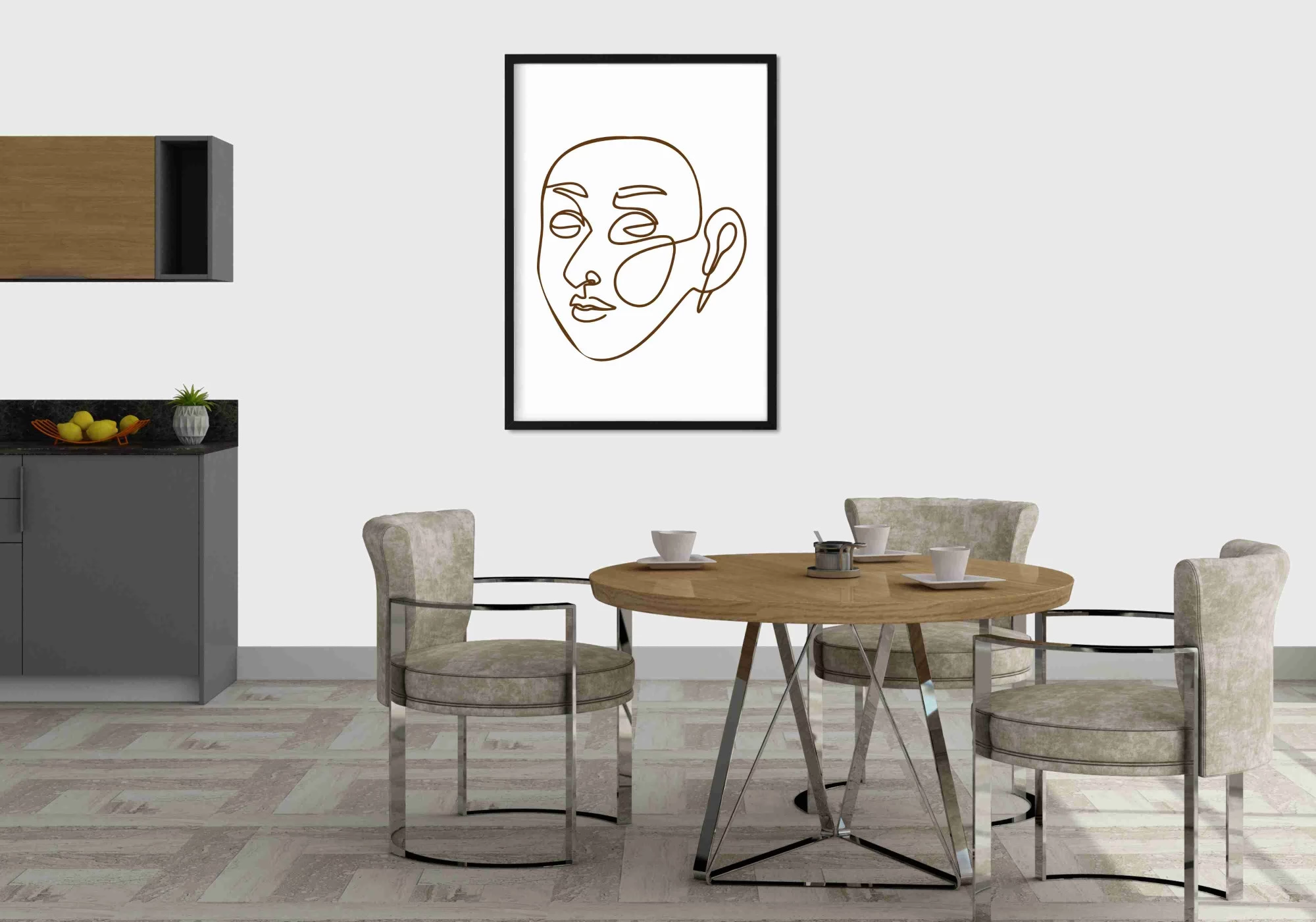 Poster line art visage