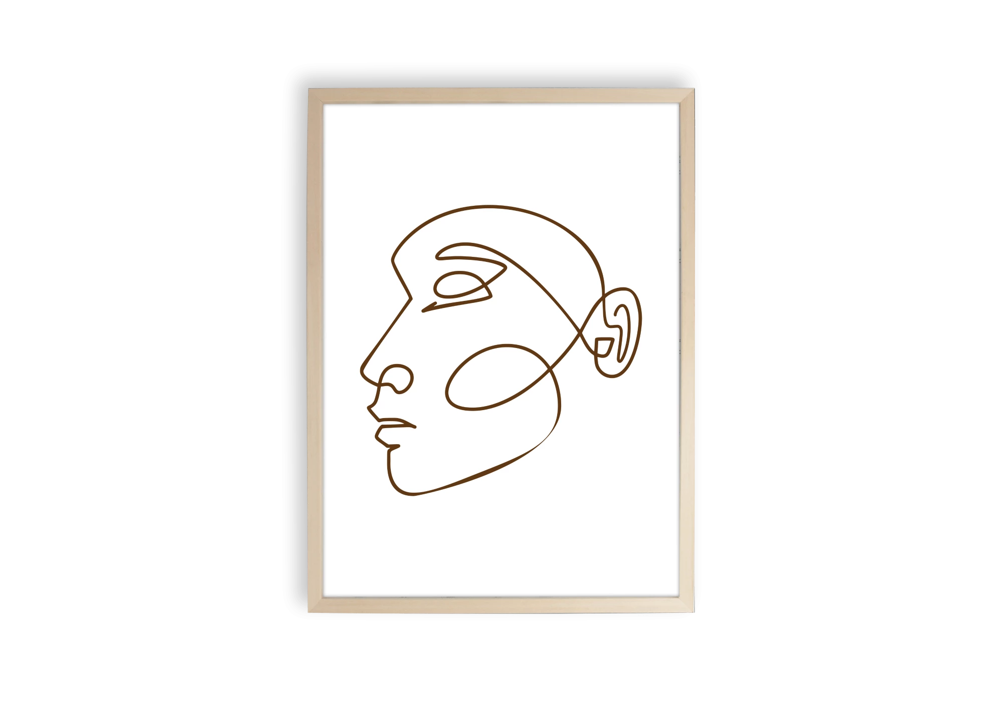 Affiche line art visage femme de profil