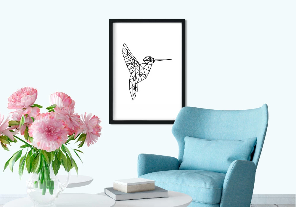 poster colibri origami