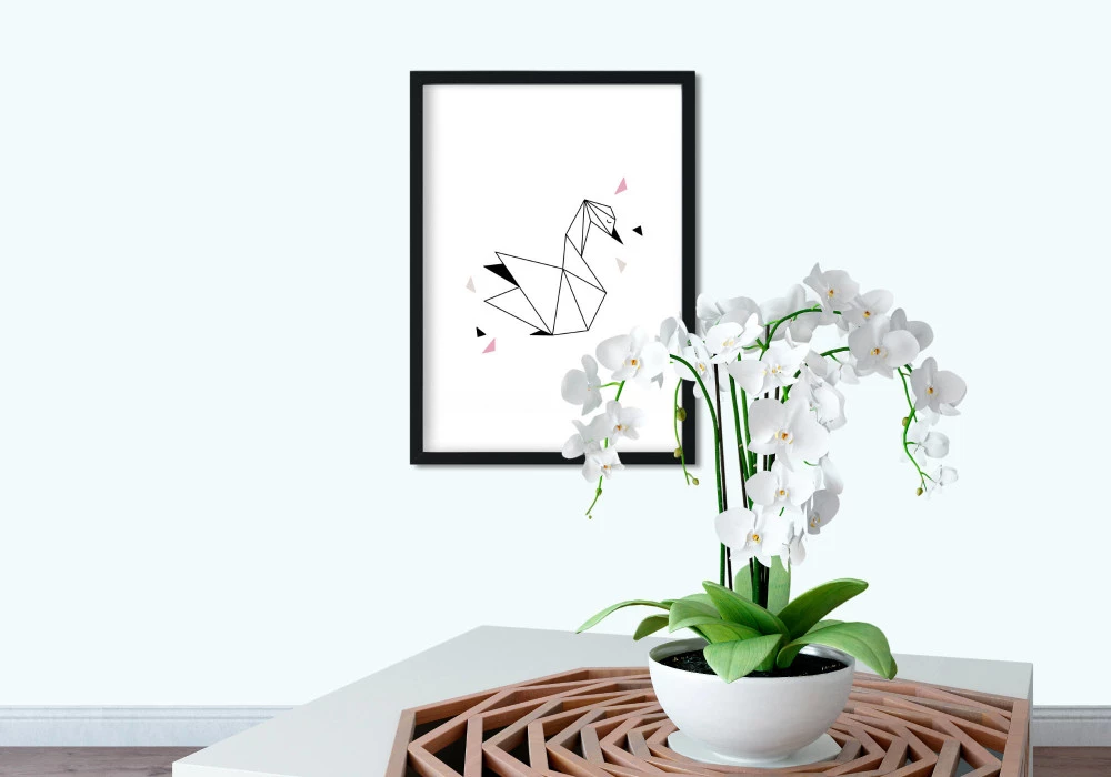poster cygne en origami