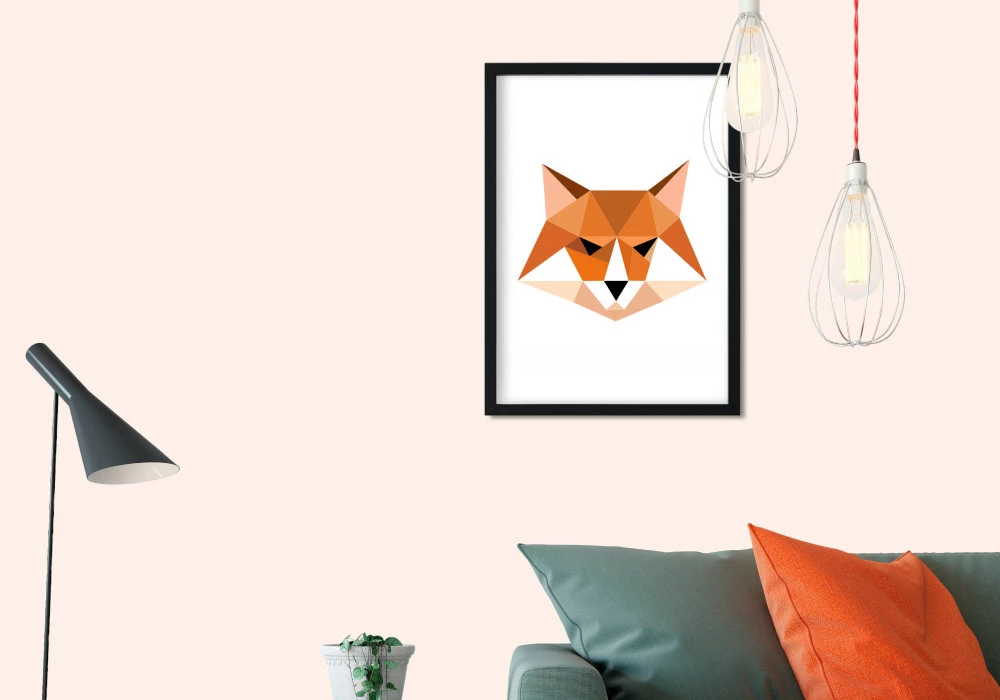 Poster renard roux en origami