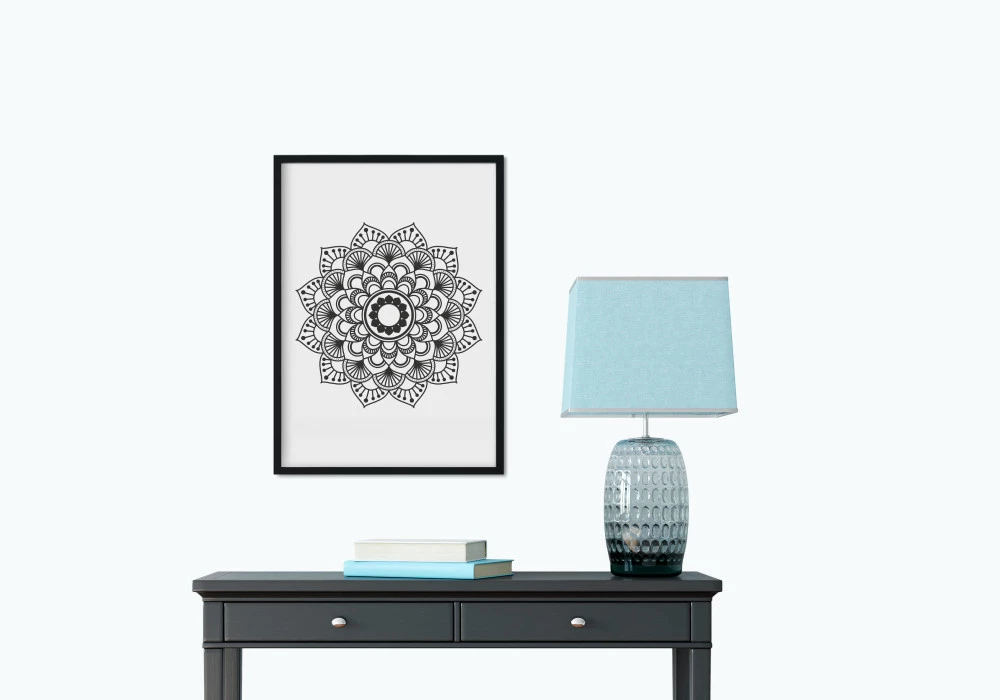 poster mandala noir et blanc