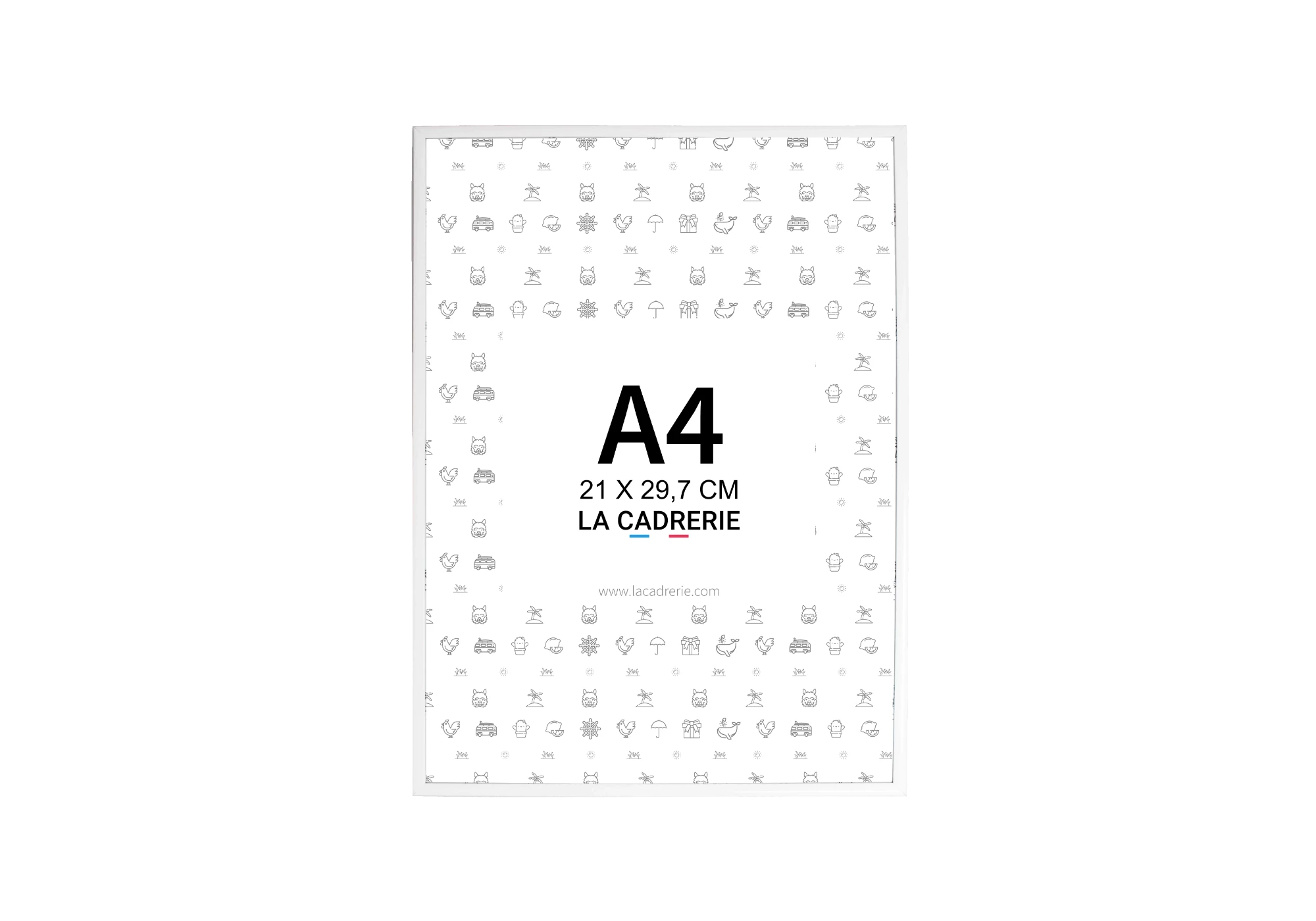 Cadre en aluminium blanc idéal pour encadrer vos photos et posters de dimensions 21x29,7 cm.