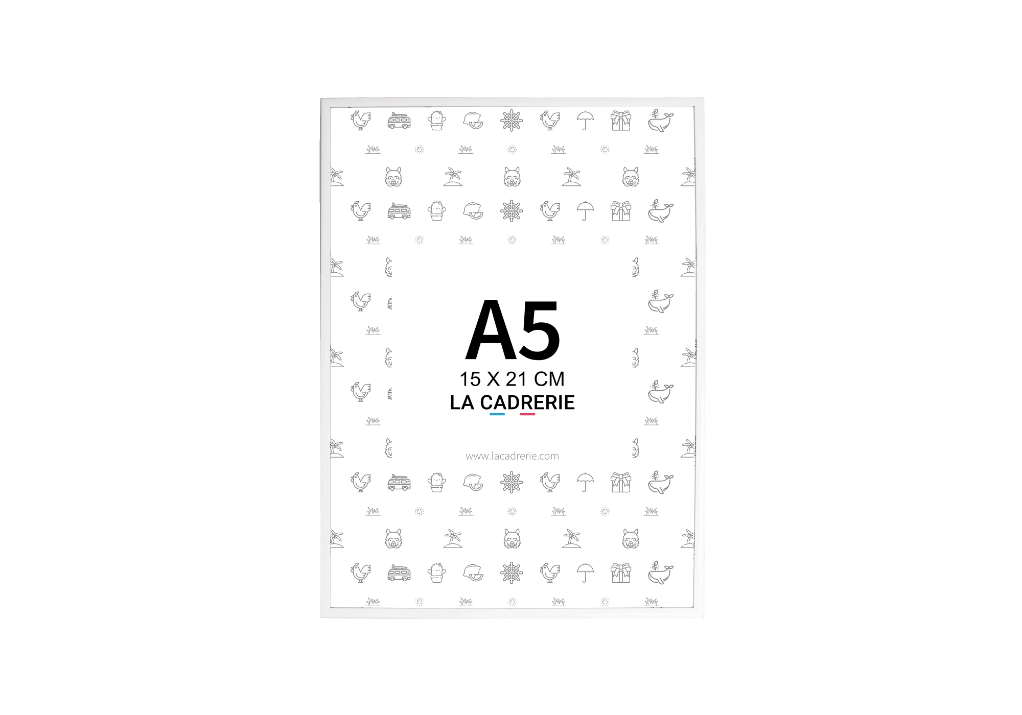 Cadre en aluminium blanc idéal pour encadrer vos photos et posters de dimensions 15x21 cm.