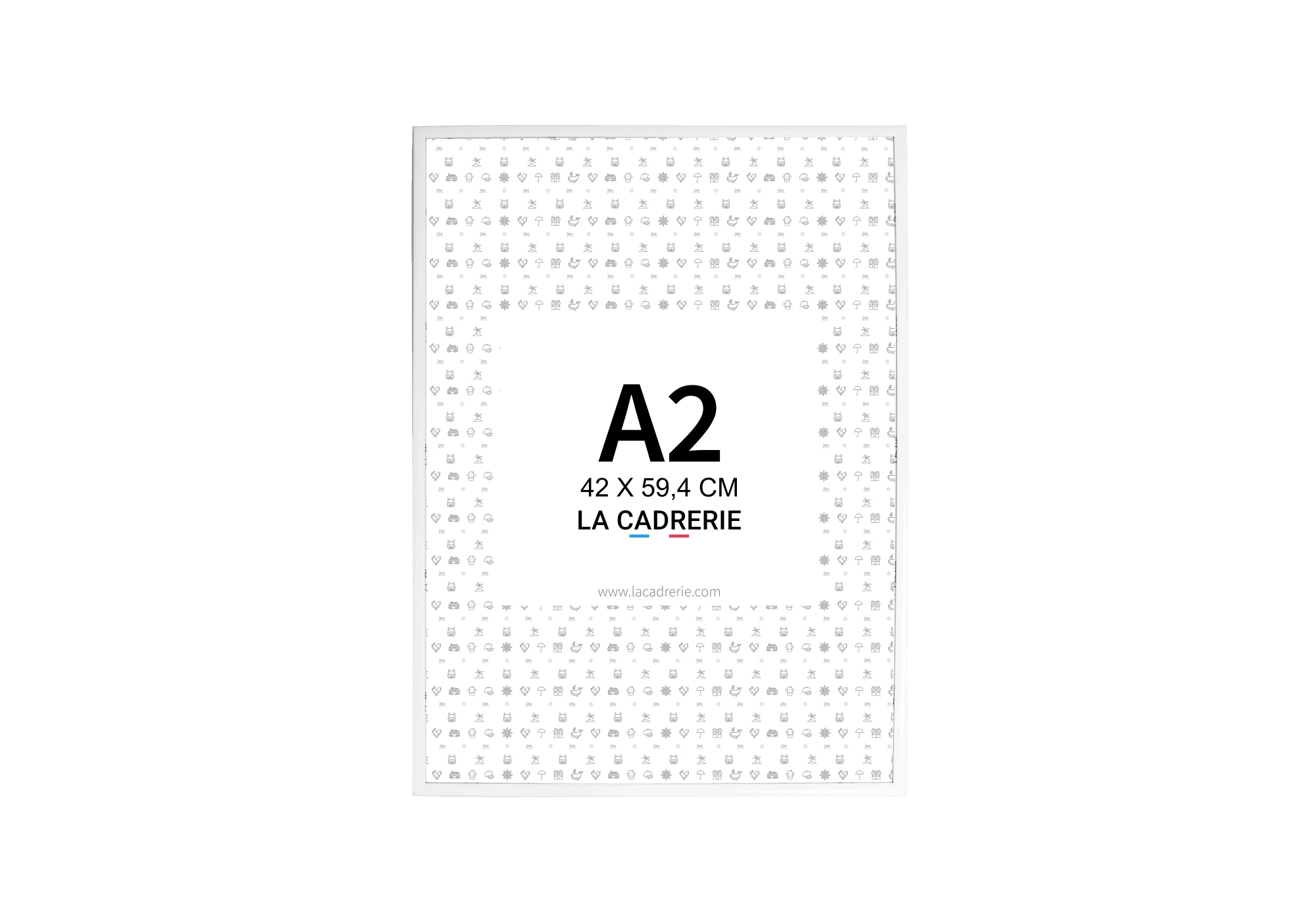Cadre en aluminium blanc idéal pour encadrer vos photos et posters de dimensions 42x59,4 cm.