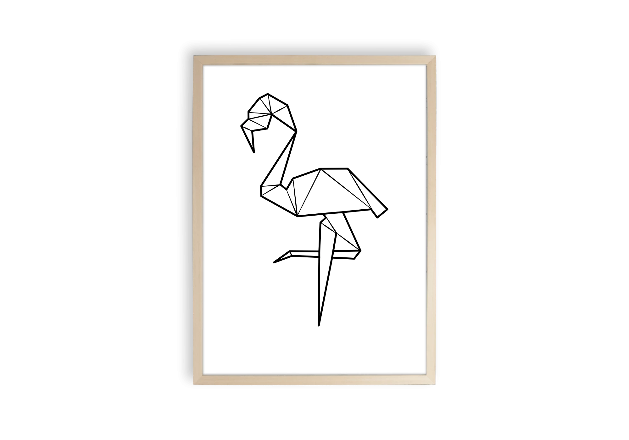 tableau flamant rose origami