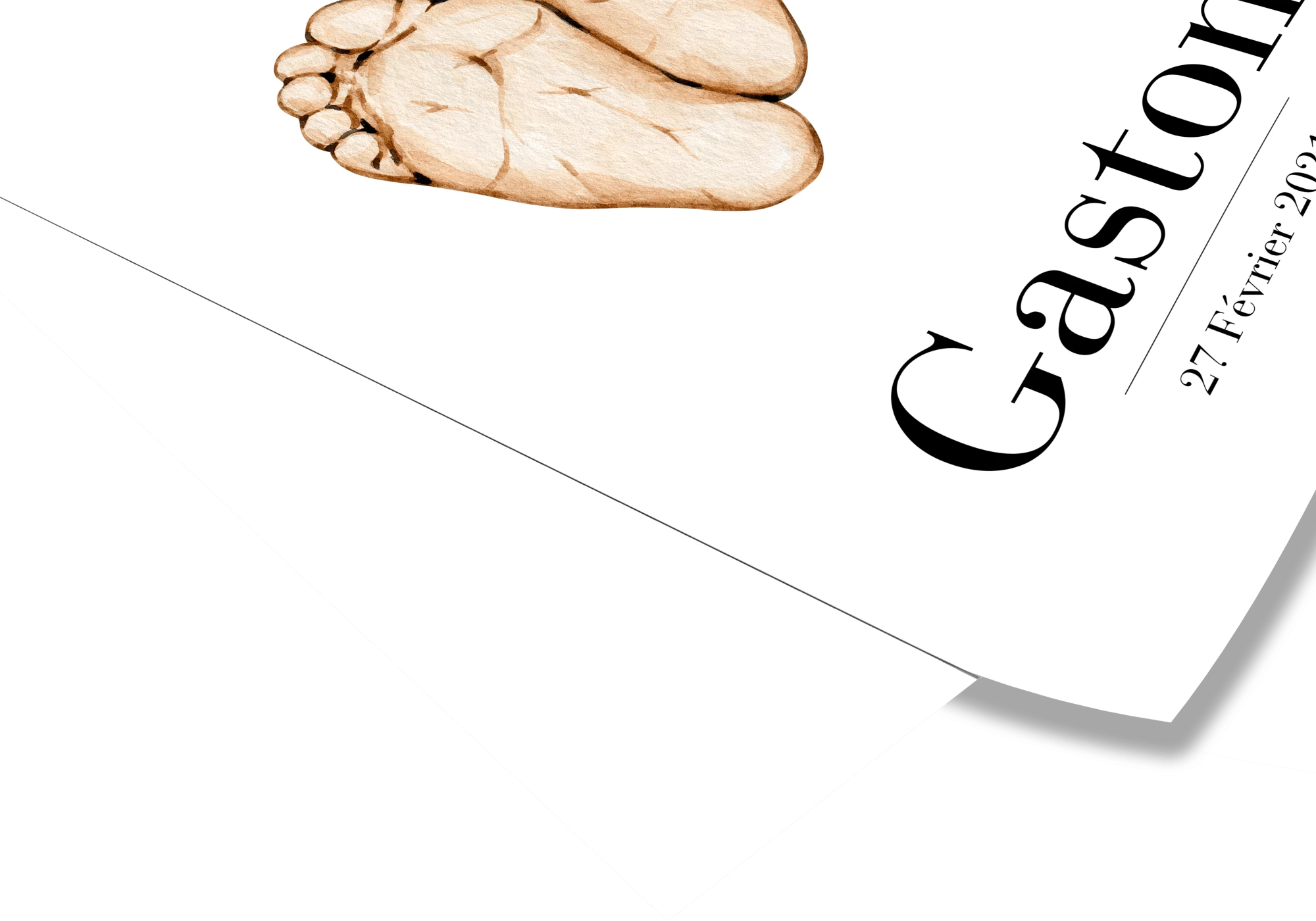 Poster pieds de bébé personnalisable parfait comme souvenir de naissance.