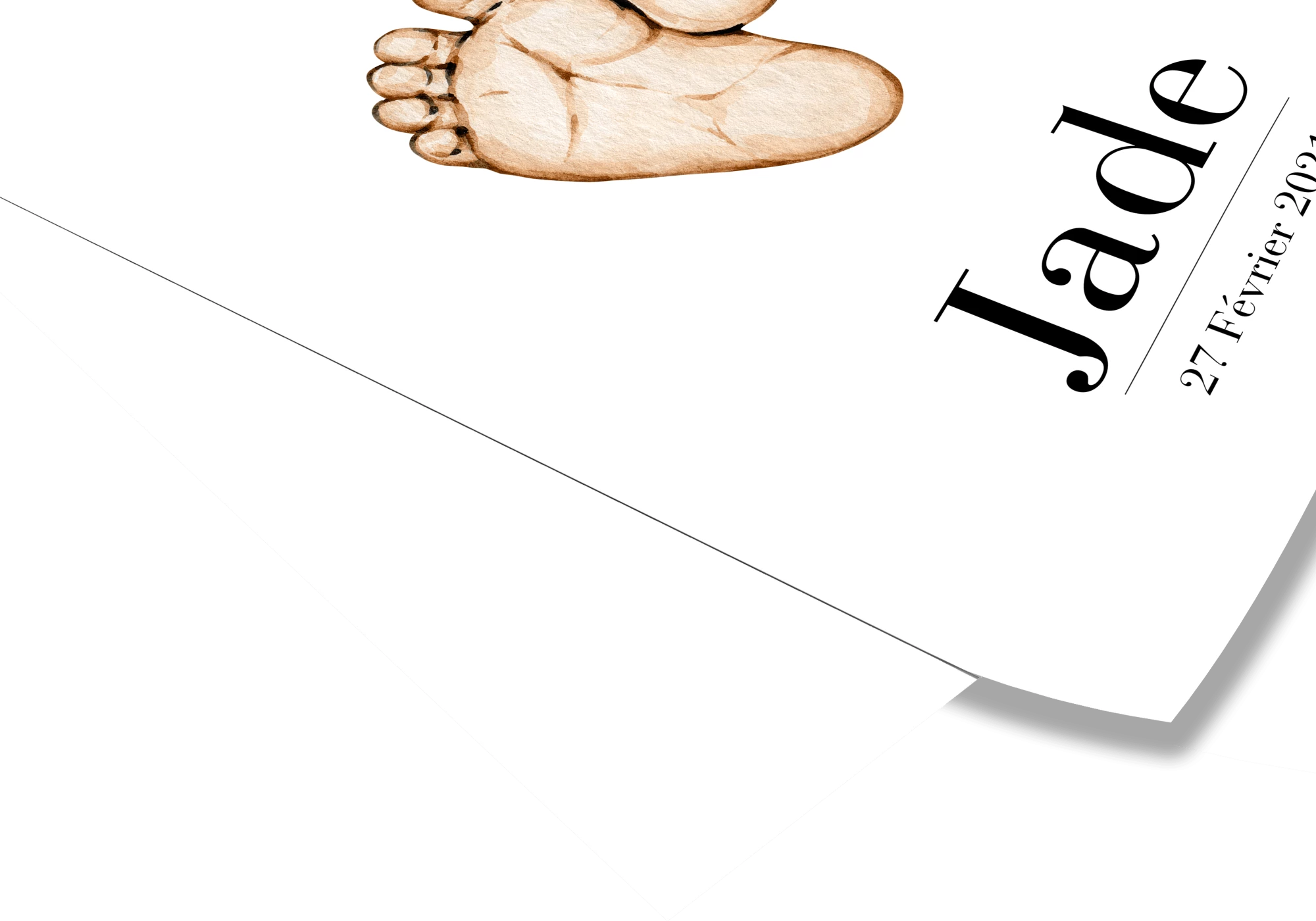 Poster souvenir de naissance avec personnalisation de la date et du prénom.
