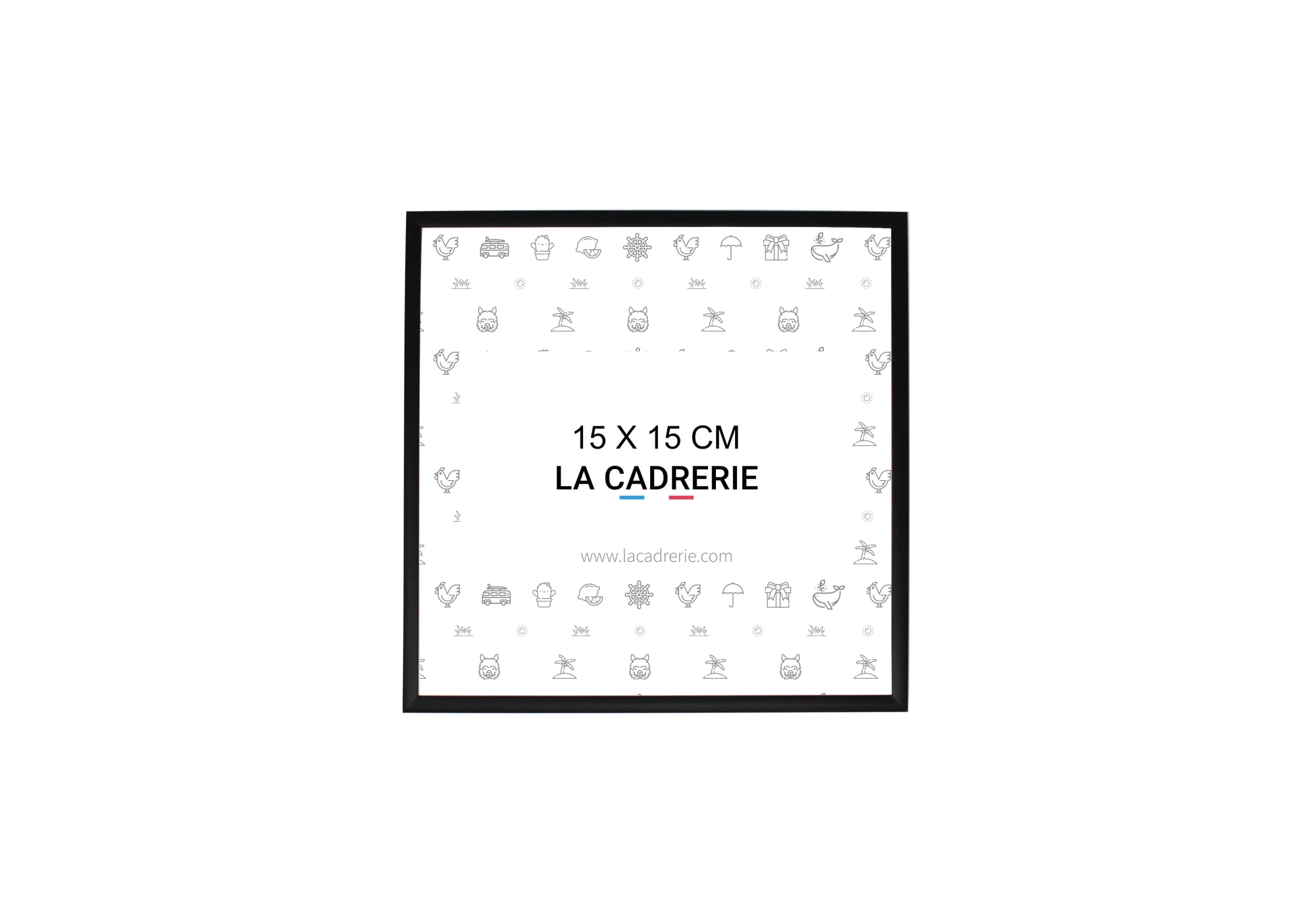 Cadre en aluminium noir mat idéal pour encadrer vos photos et posters de dimensions 15x15 cm.