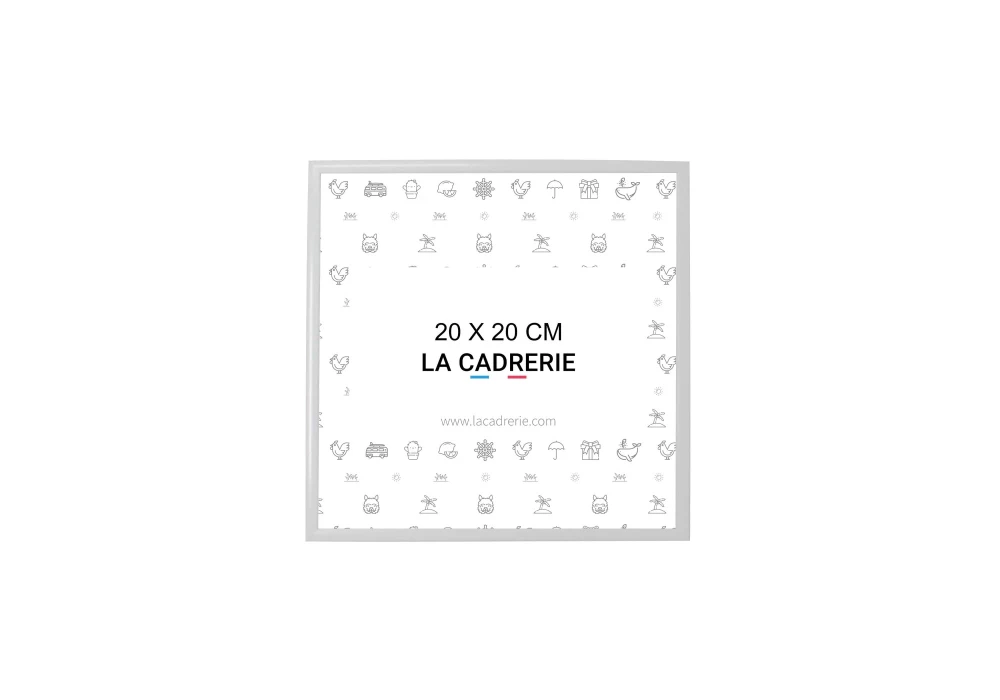Cadre en aluminium blanc idéal pour encadrer vos photos et posters de dimensions 20x20 cm.