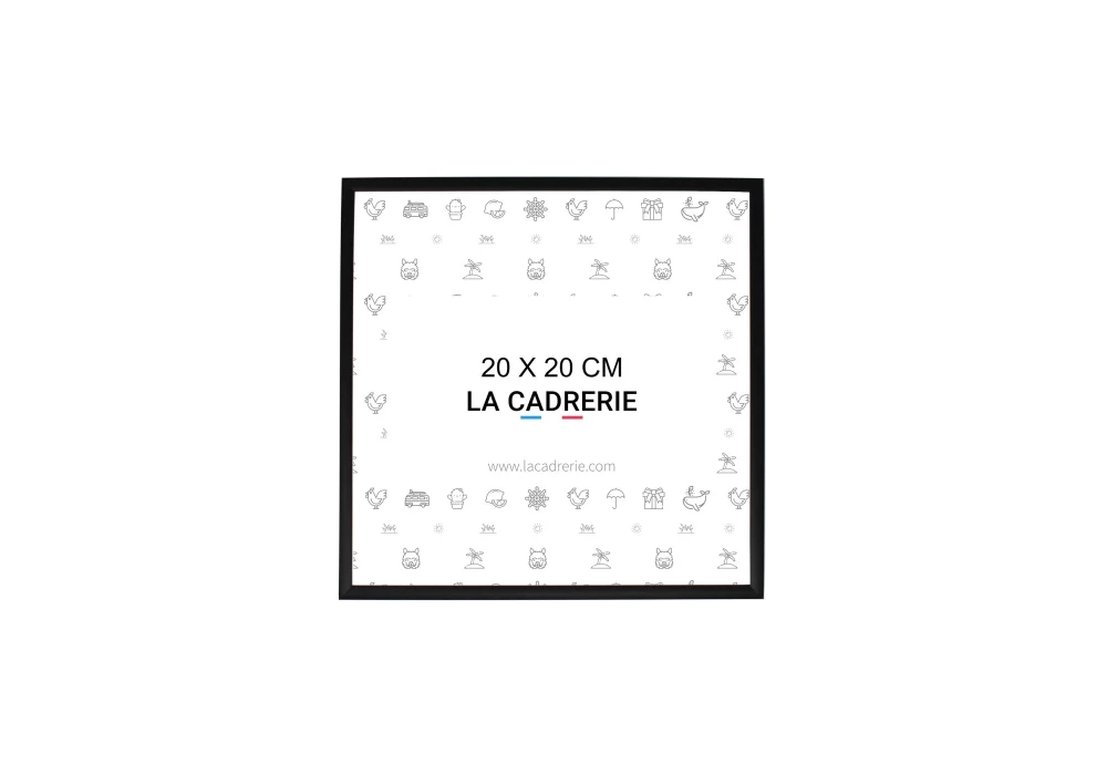 Cadre en aluminium noir mat idéal pour encadrer vos photos et posters de dimensions 20x20 cm.