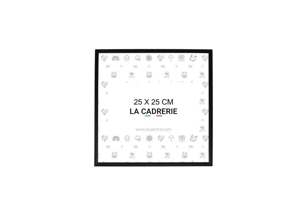 Cadre en aluminium noir mat idéal pour encadrer vos photos et posters de dimensions 25x25 cm.