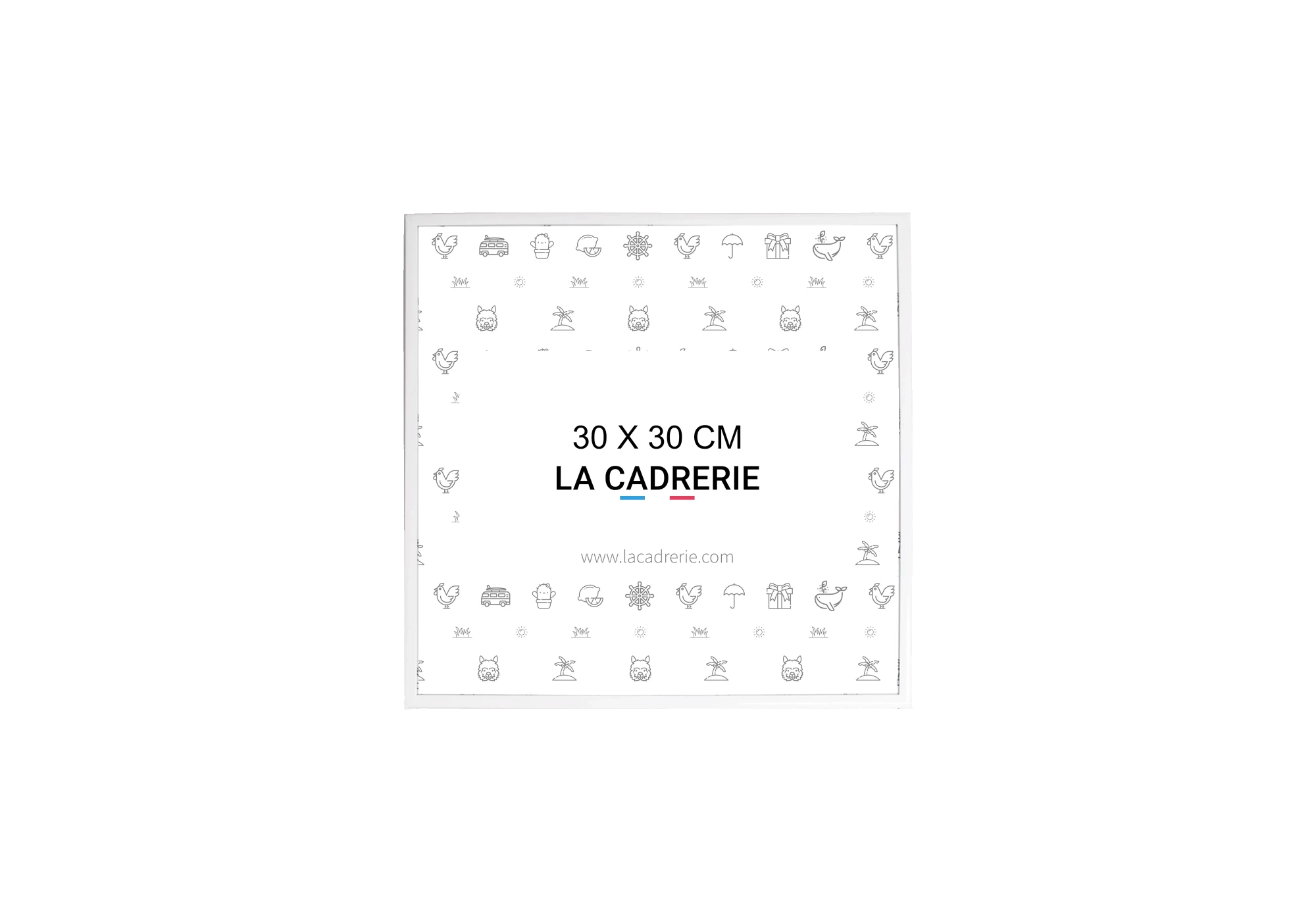 Cadre en aluminium blanc idéal pour encadrer vos photos et posters de dimensions 30x30 cm.