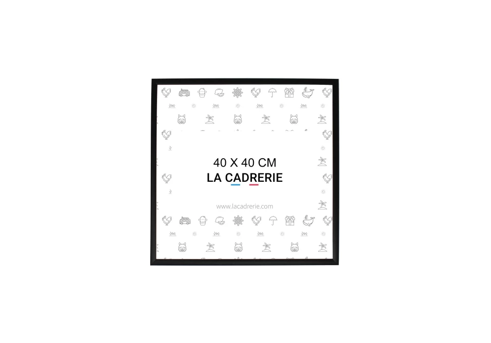 Cadre en aluminium noir mat idéal pour encadrer vos photos et posters de dimensions 40x40 cm.