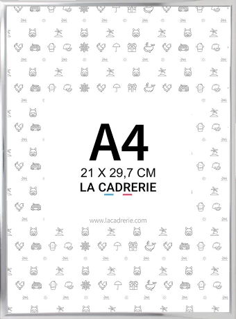 Découvrez notre élégant cadre A4 en aluminium argenté, idéal pour sublimer posters et affiches. Ce cadre photo A4, au design moderne, rehausse votre décoration intérieure, ajoutant une touche sophistiquée à tout espace.