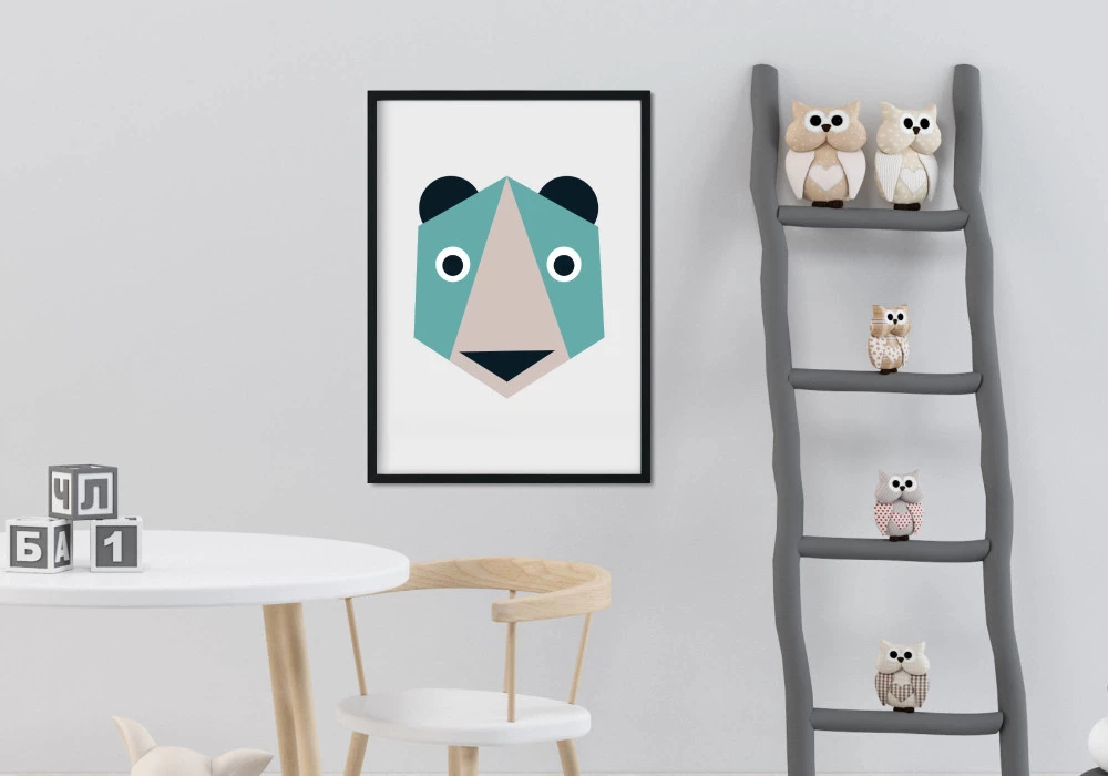 poster ourson bleu en origami