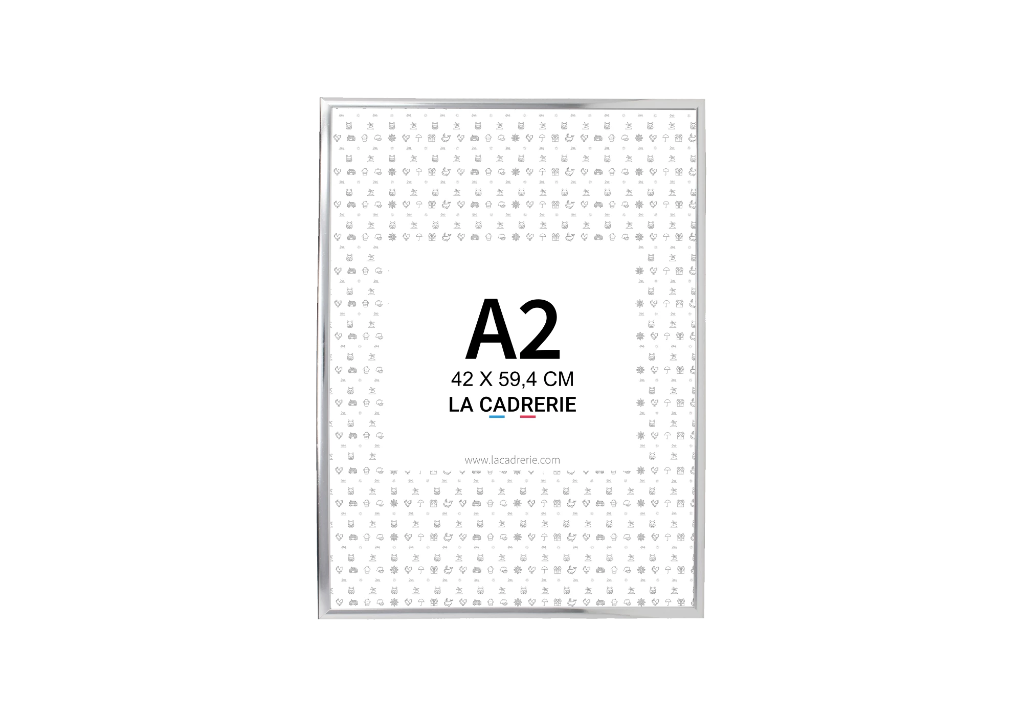 Cadre en aluminium argenté idéal pour encadrer vos photos et posters de dimensions 42x59,4 cm.