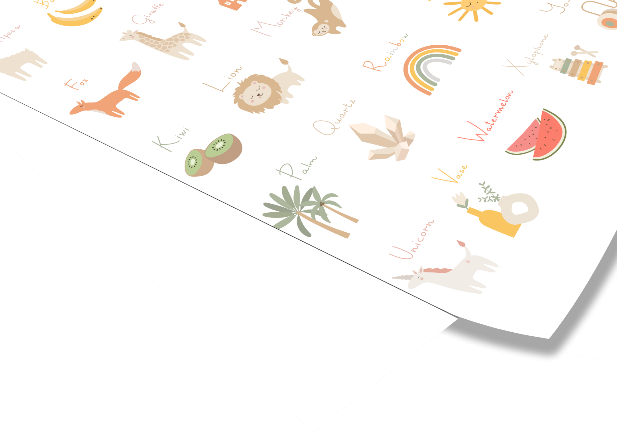 Alphabet anglais avec animaux