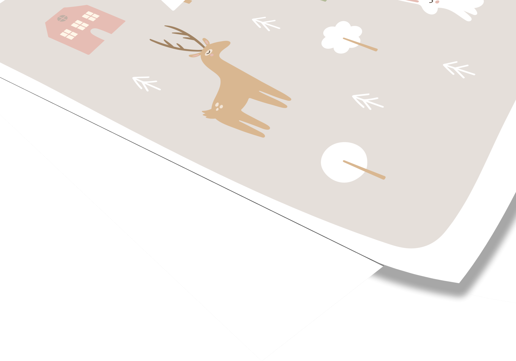poster foret avec renard, cerf et lapin