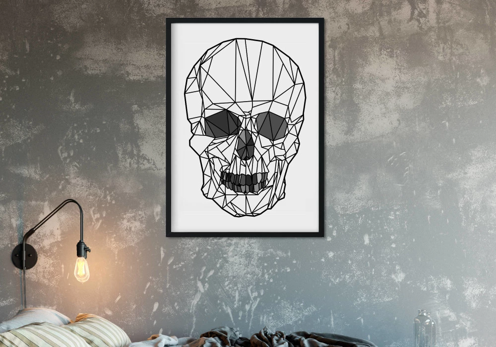 tableau tête de mort origami