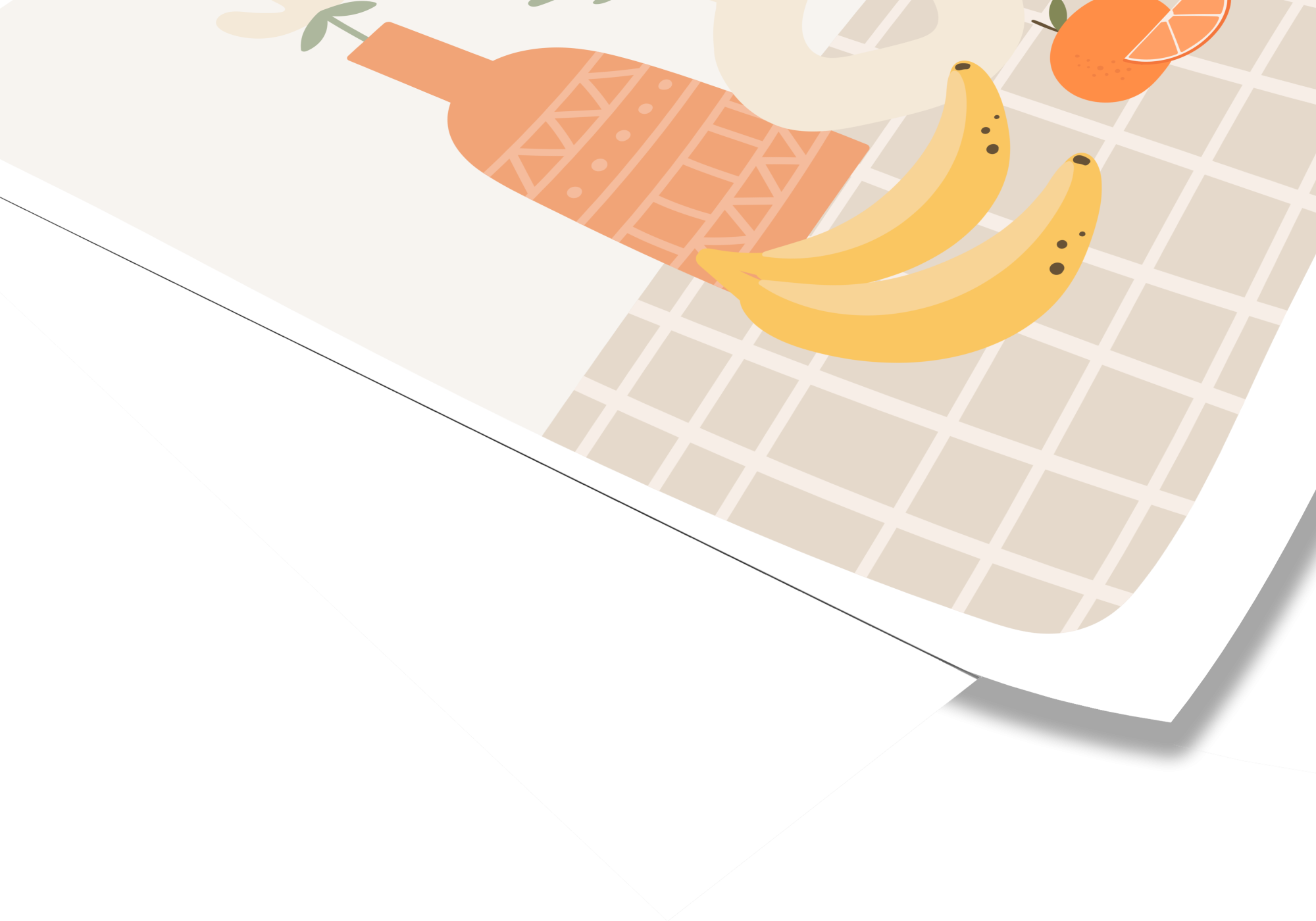 affiche fruits, fleurs et vases pour enfant