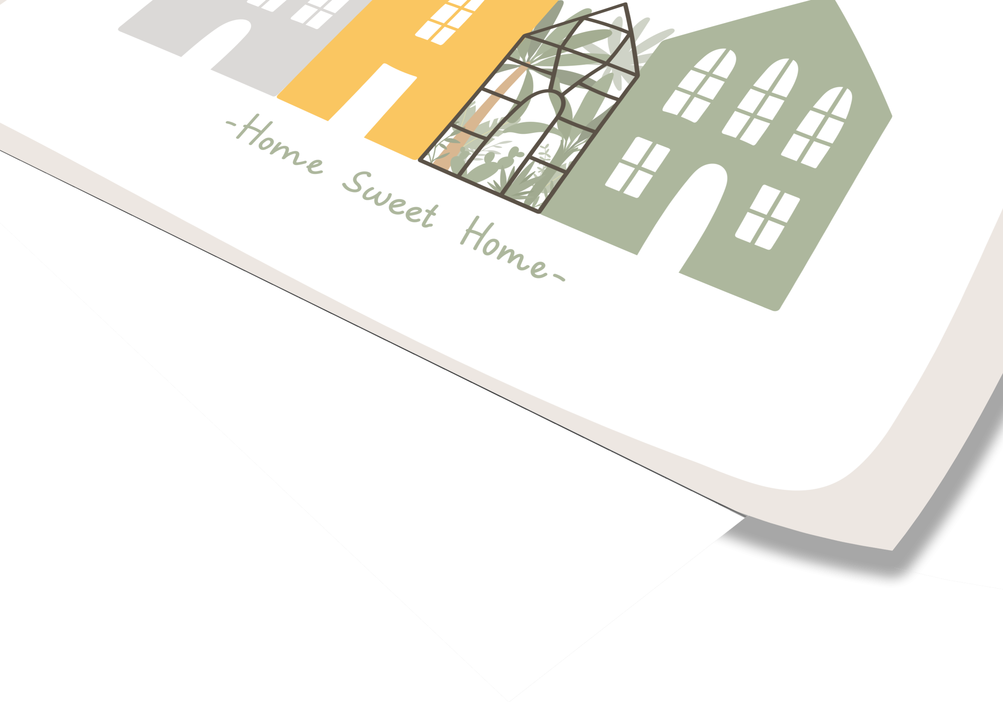 poster maisons multicolores home sweet home