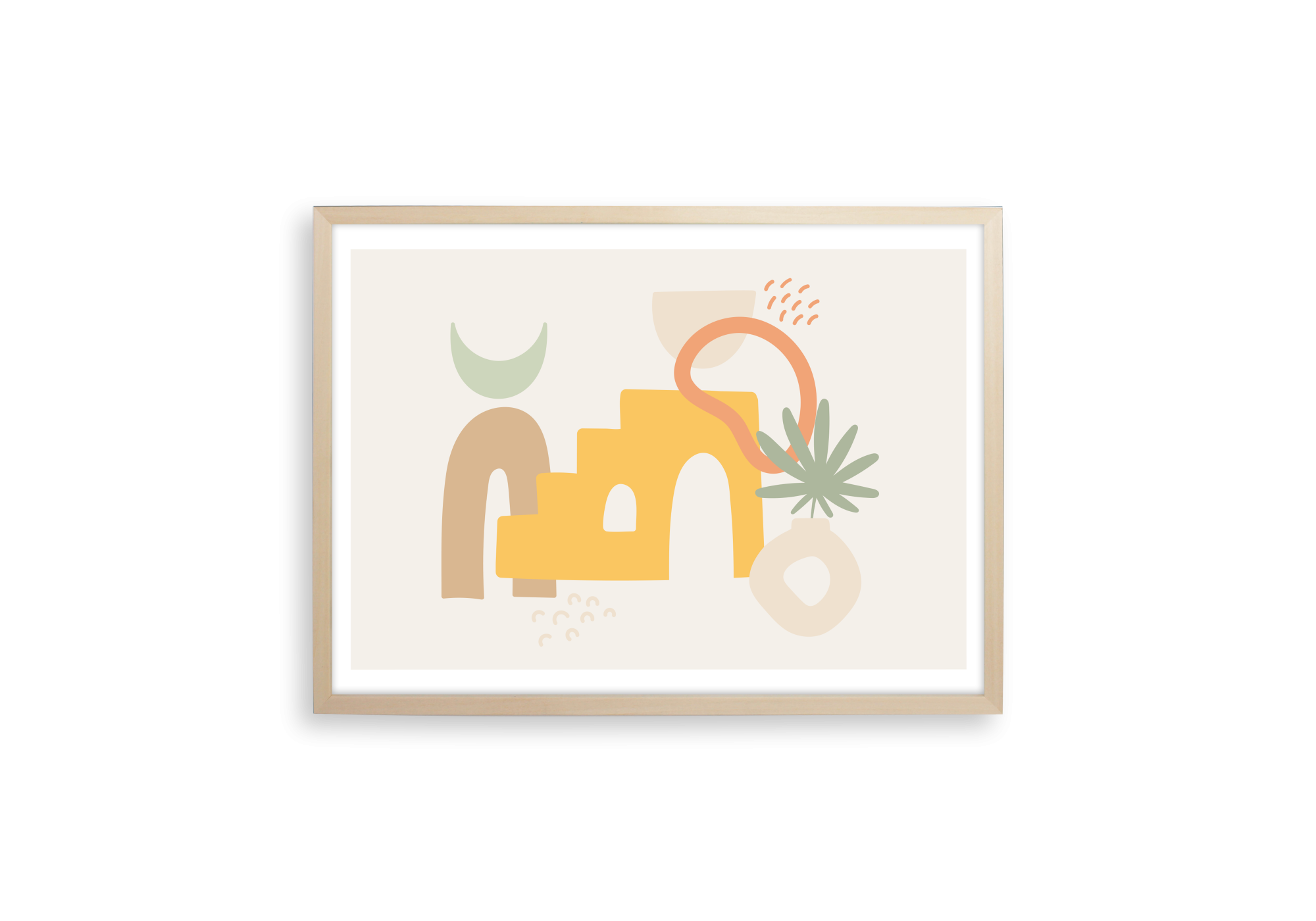 poster paysage de formes abstraites pour enfant