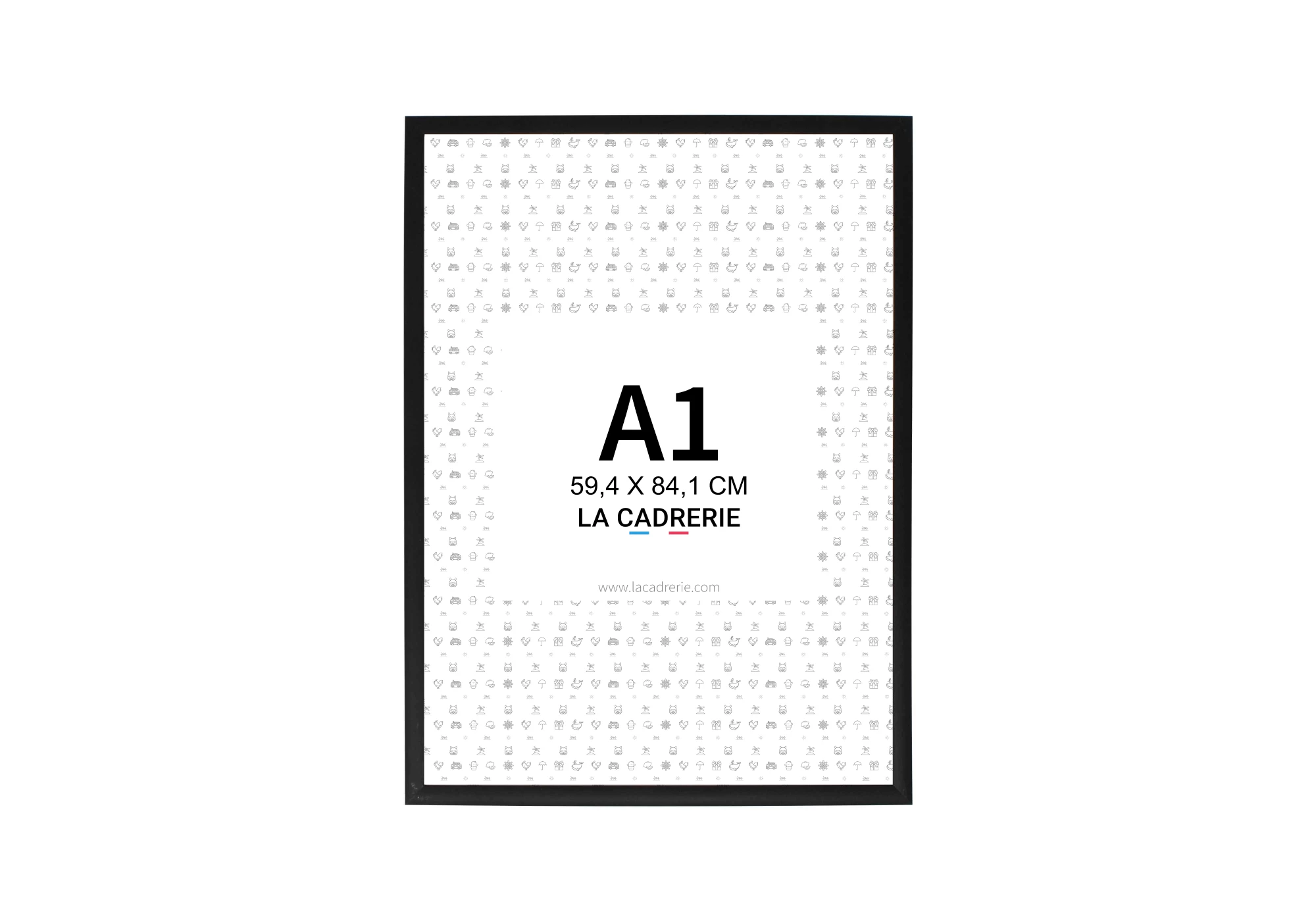 Cadre en aluminium noir mat idéal pour encadrer vos photos et posters de dimensions 59,4x84,1 cm.