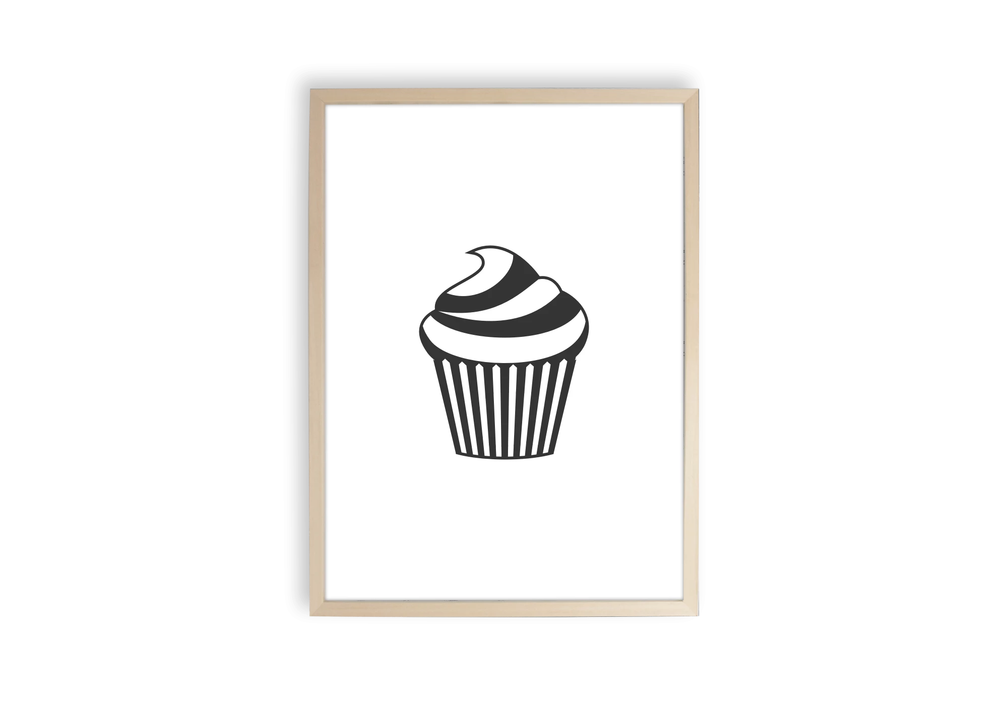 Affiche cupcake dessiné disponible en A3, A4 et A5