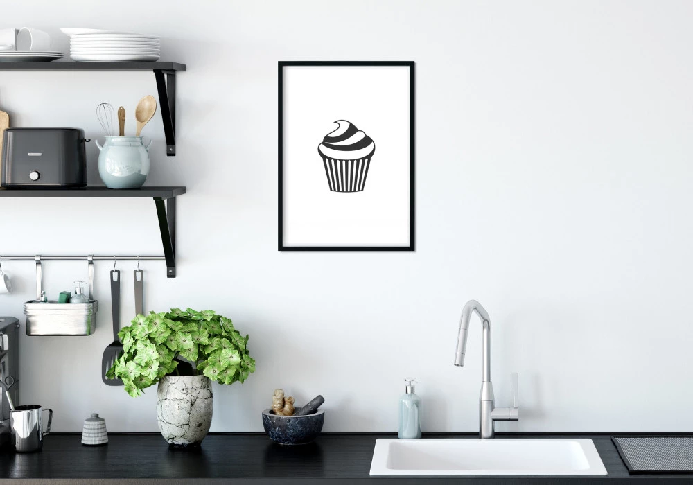 Poster cupcake en dessin