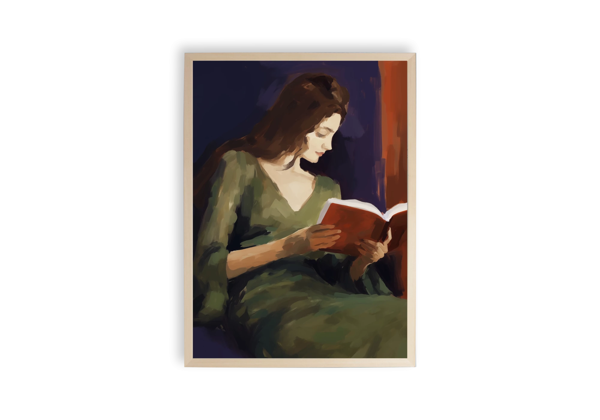 Découvrez notre affiche décorative représentant un portrait de femme plongée dans sa lecture. Parfait pour ajouter une touche culturelle à votre décoration intérieure.