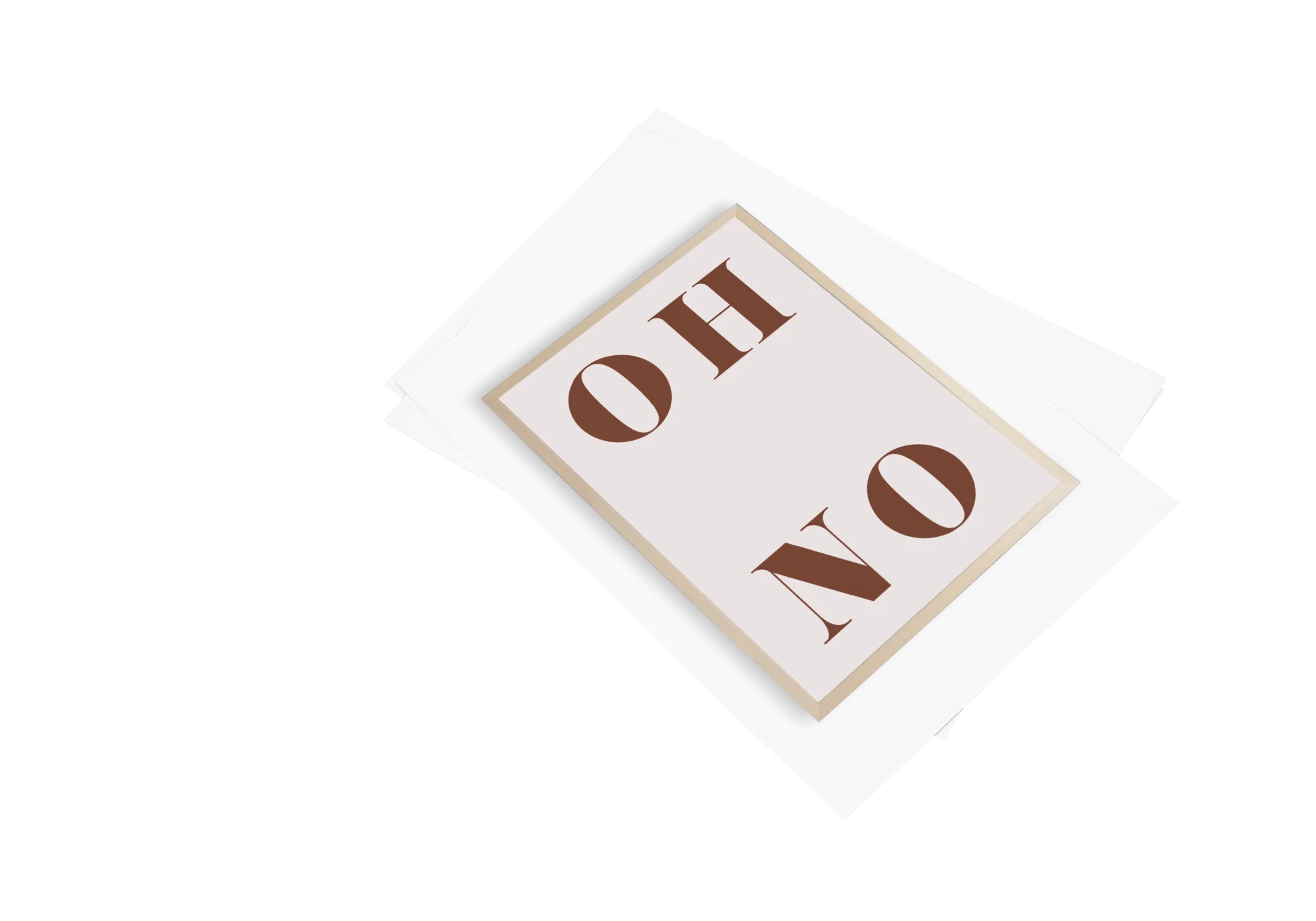 Découvrez cette affiche décorative avec l'inscription "Oh No" en marron sur un fond beige. Parfaite pour un design d'intérieur moderne, elle apportera une touche élégante à votre décoration murale.