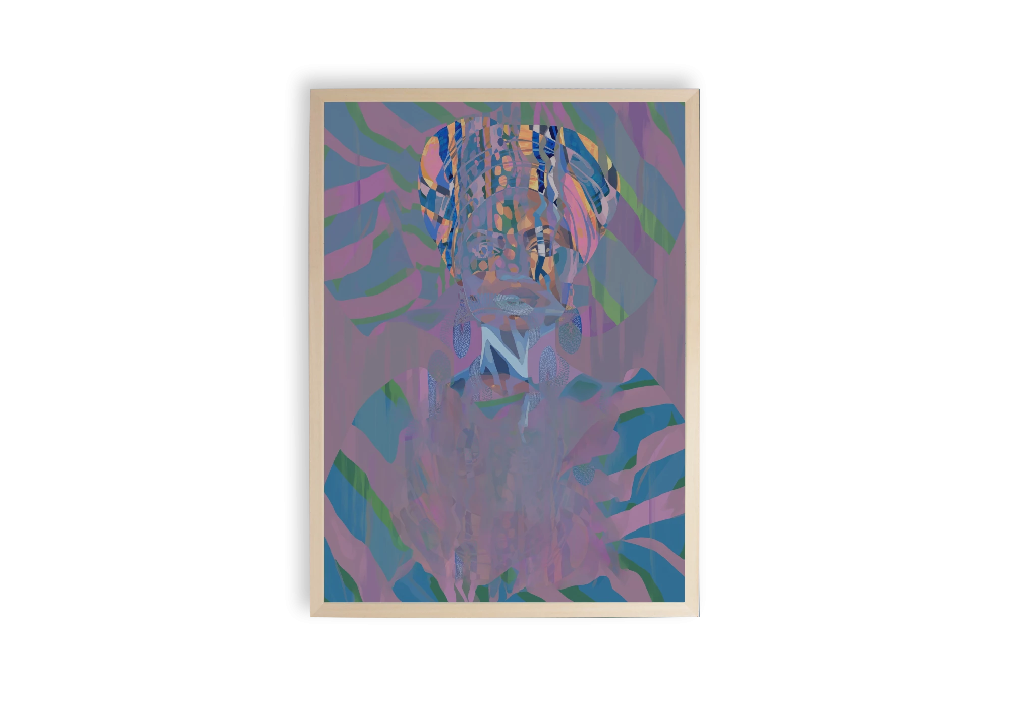 Découvrez cette affiche abstrait haut de gamme, représentant un portrait de femme aux couleurs vibrantes, parfaite pour rehausser l'élégance de votre décoration intérieure. Poster artistique idéal pour les amateurs d'art contemporain abstrait.