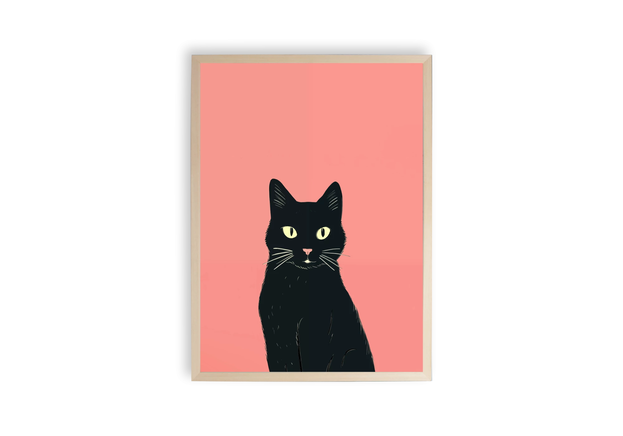 Cette affiche Salem élégante, mettant en vedette un chat noir majestueux, parfaite pour ajouter une touche mystérieuse à votre décoration d'intérieur. Poster idéal pour les amateurs d'animaux et de style minimaliste.
