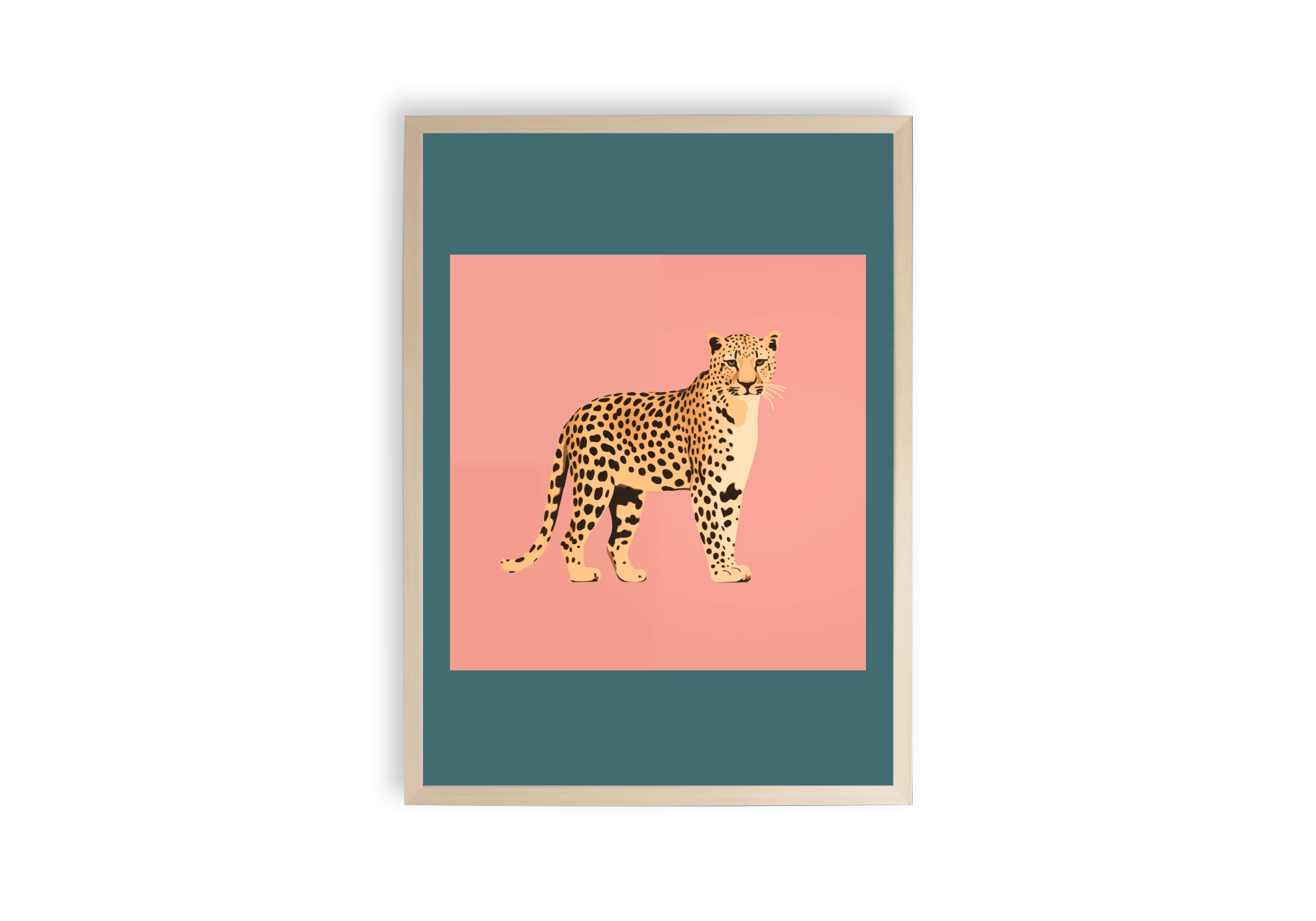 Une affiche artistique représentant un guépard majestueux, idéale pour embellir tout espace intérieur. Cette décoration murale ajoute une touche de caractère et d'élégance à votre décor. Parfaite pour les amateurs d'animaux et de nature.