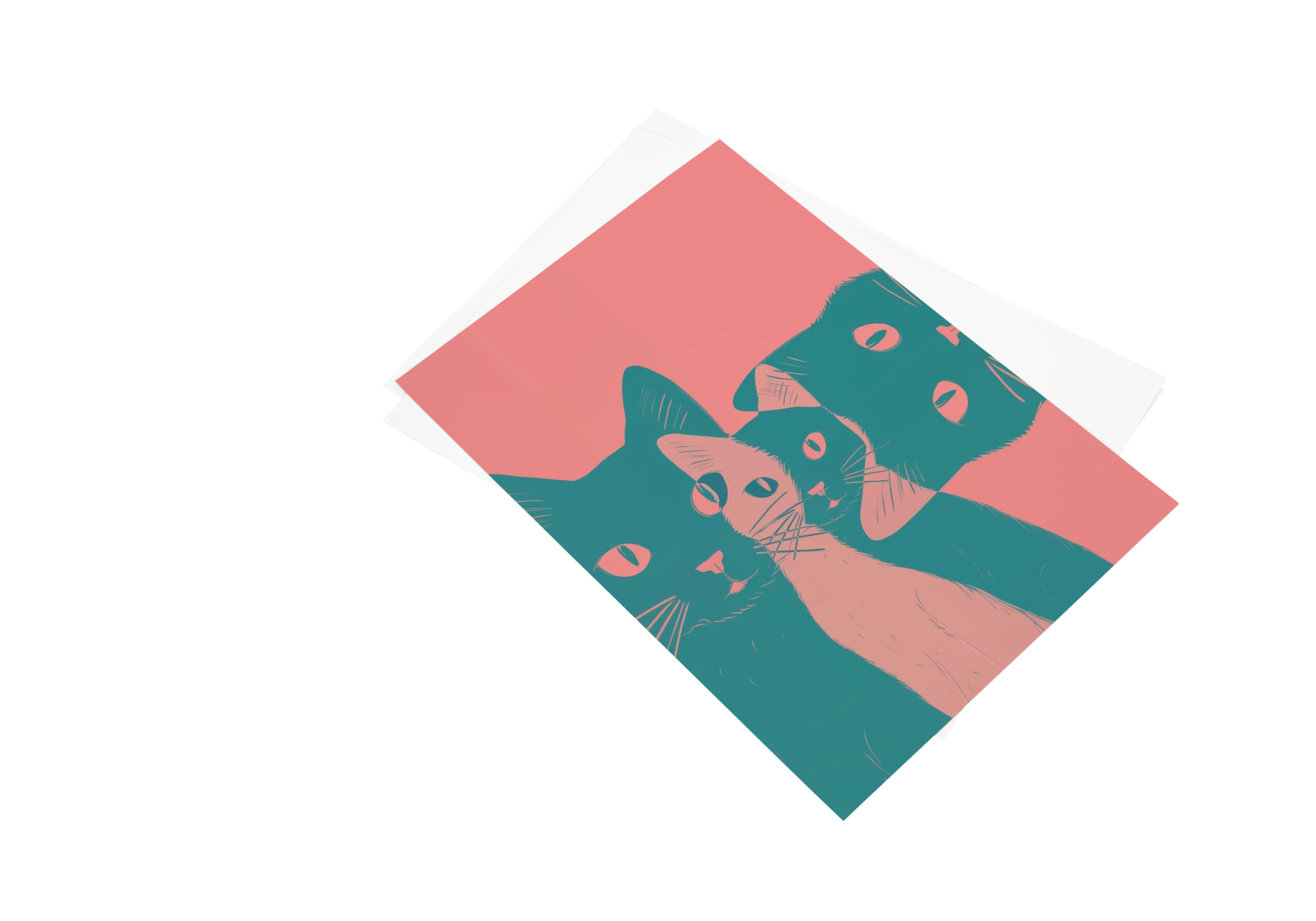 Découvrez cette affiche élégante présentant un trio de chats stylisés, parfaite pour ajouter une touche de charme animalier à votre décoration intérieure. Une œuvre d'art captivante pour les amateurs d'animaux.
