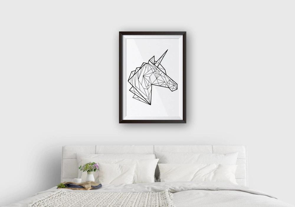 poster licorne en origami