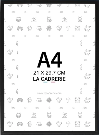 Découvrez notre élégant cadre A4 en aluminium noir mat, idéal pour sublimer posters et affiches. Ce cadre photo A4, au design moderne, rehausse votre décoration intérieure, ajoutant une touche sophistiquée à tout espace.
