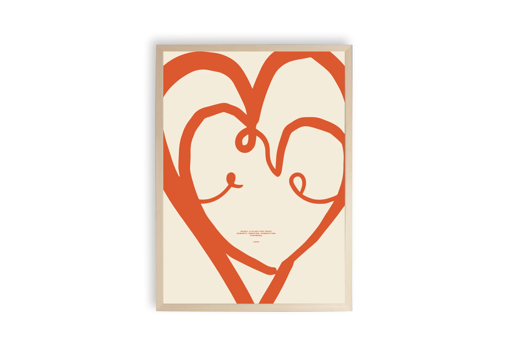 Cette affiche encadrée orne votre maison avec un design intérieur élégant. Le motif de cœur rouge crée une ambiance chaleureuse et accueillante, idéale pour les espaces de vie. C’est le poster parfait pour personnaliser tout cadre ou mur avec style et émotion.