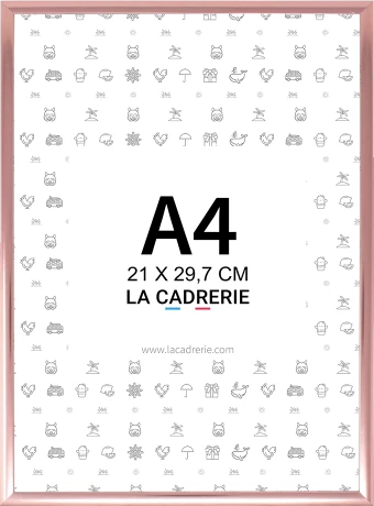 Découvrez notre élégant cadre A4 en aluminium rose, idéal pour sublimer posters et affiches. Ce cadre photo A4, au design moderne, rehausse votre décoration intérieure, ajoutant une touche sophistiquée à tout espace.