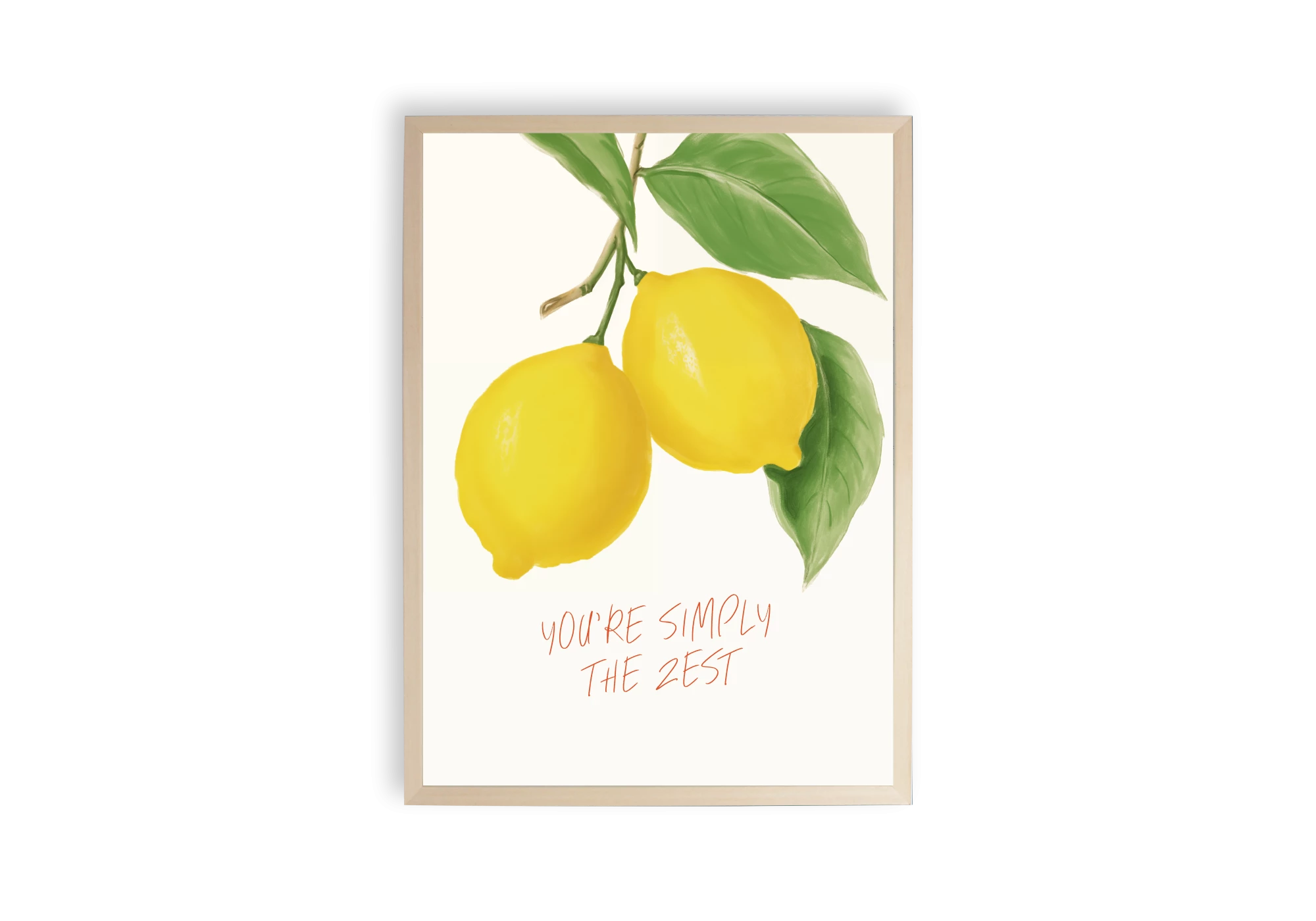 Apportez une touche de fraîcheur dans votre intérieur avec ce poster encadré d'un design vitaminé. Idéal pour égayer les murs de votre maison, cette affiche combine élégance et vitalité, inspirant au quotidien avec le message : 'You're Simply the Zest'. Parfait pour tous les amateurs d'art rafraîchissant.