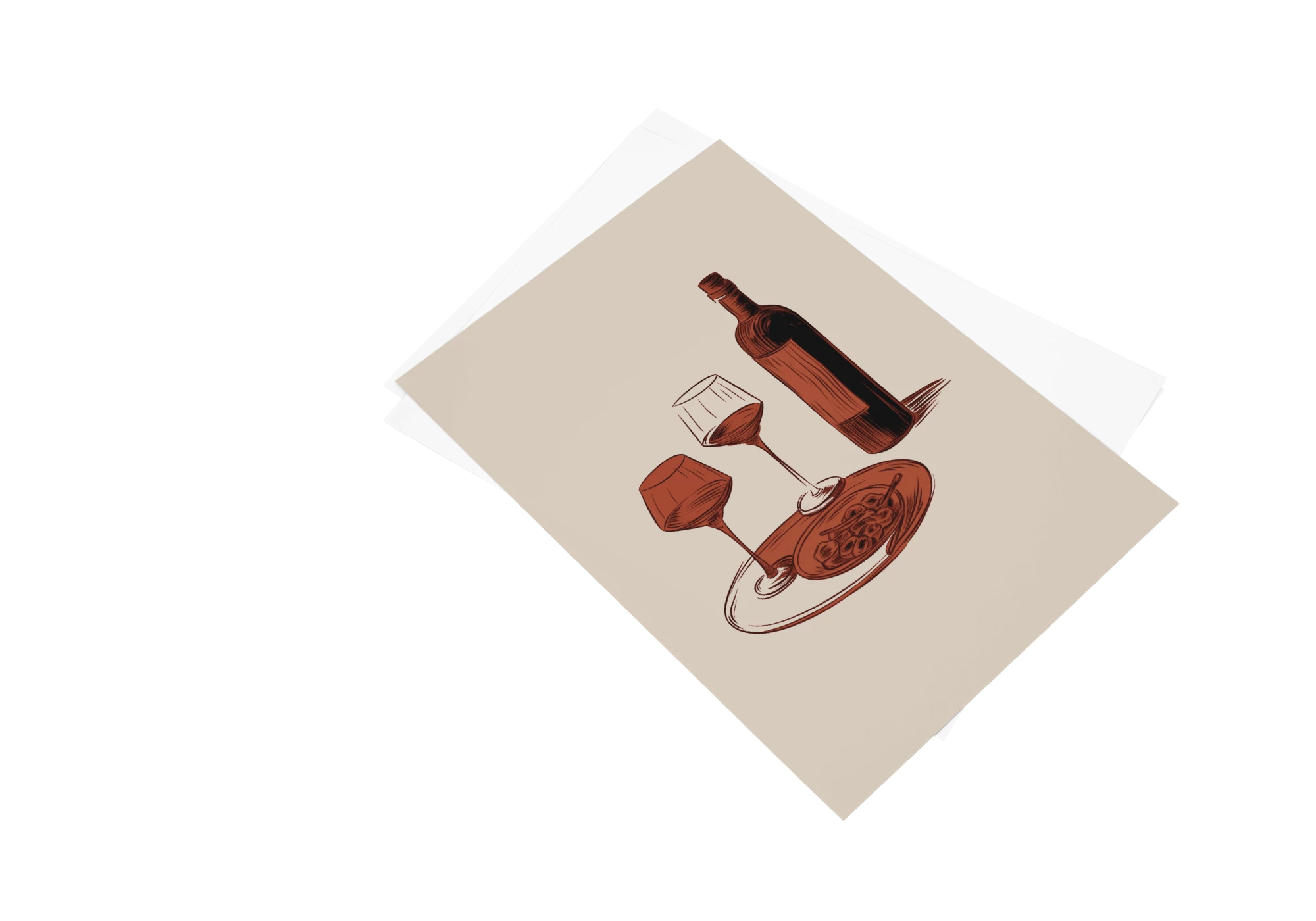 Décorez votre intérieur avec ce poster élégant représentant une composition artistique de vin et fromages. Parfait pour ajouter une touche de sophistication à votre maison. Idéal pour un encadrement raffiné et personnalisé.