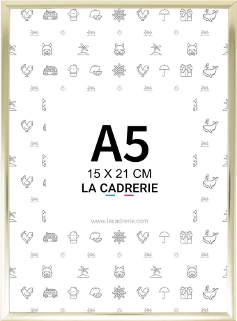 Découvrez notre élégant cadre A5 en aluminium doré, idéal pour sublimer posters et affiches. Ce cadre photo A5, au design moderne, rehausse votre décoration intérieure, ajoutant une touche sophistiquée à tout espace.