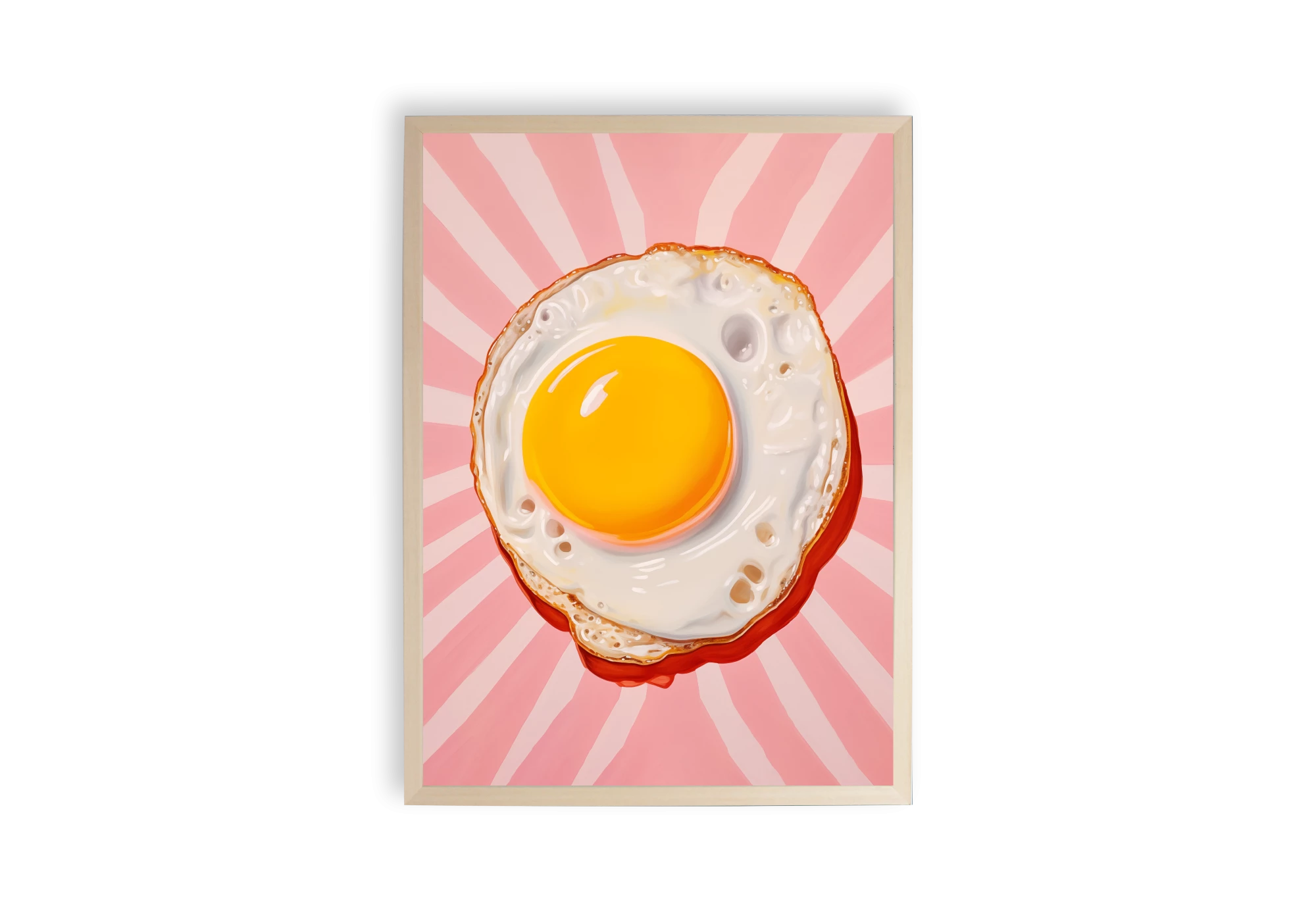 Ajoutez une touche ludique à votre intérieur avec ce poster vibrant. Un œuf au plat magnifiquement illustré se détache sur un fond rose éclatant, idéal pour les cadres dans une maison moderne. Parfait pour vos affiches de cuisine ou salle à manger, offrant charme et originalité.